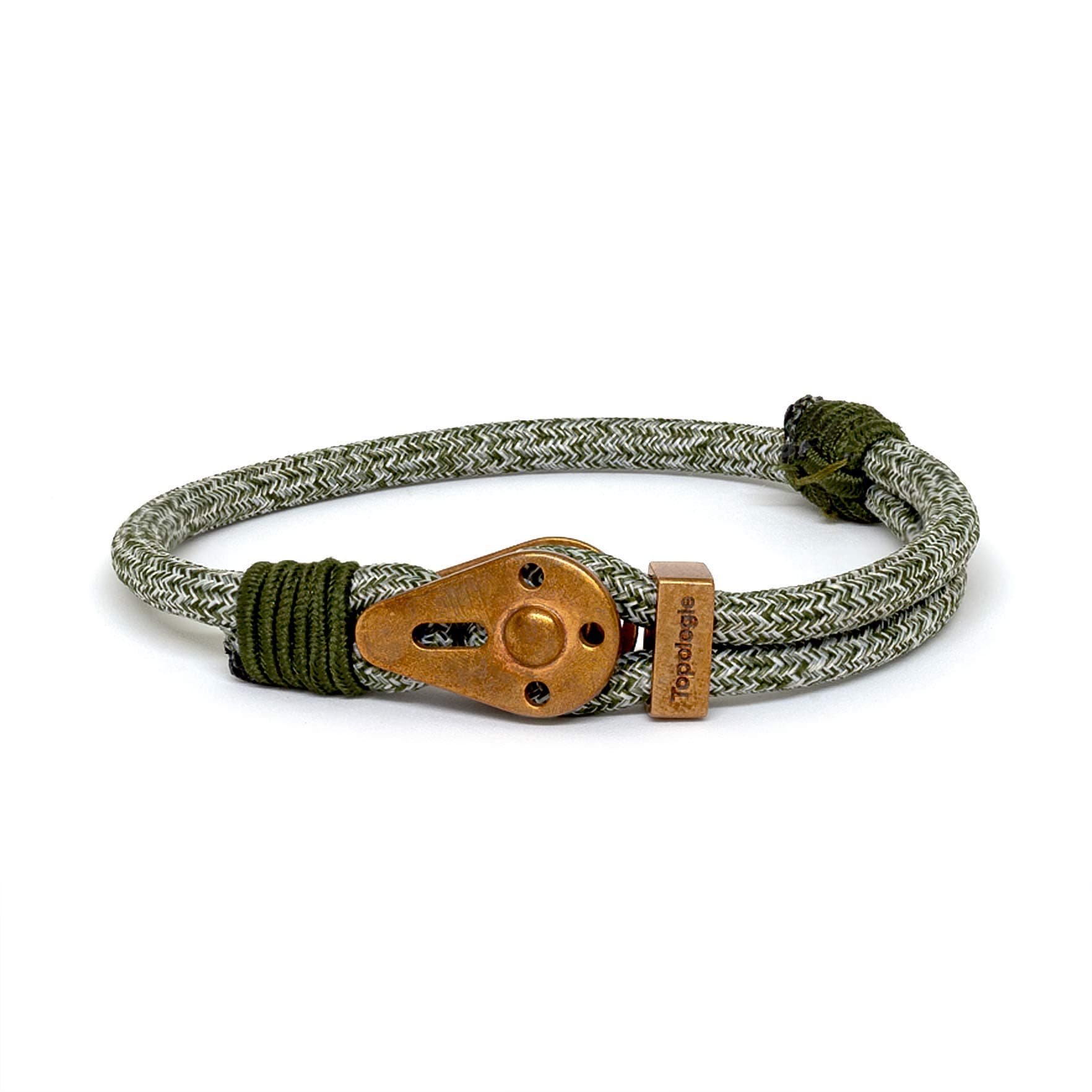 Topologie Bracelets Yosemite Raw Brass Green Melange 5mm