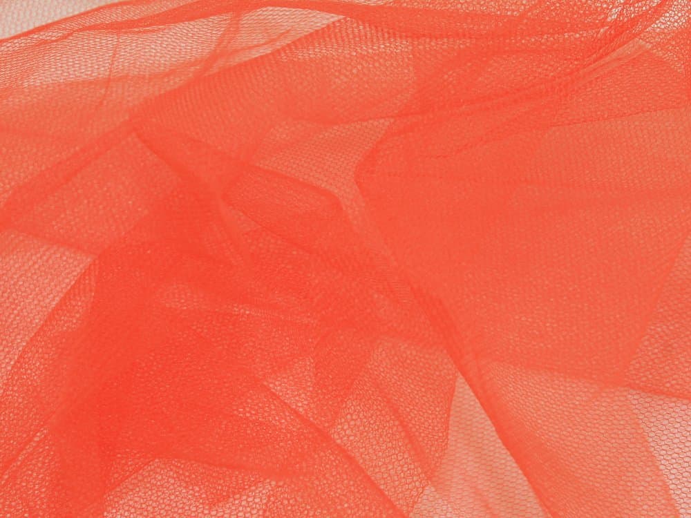 54" wide Dress Net Fabric Orange - per metre