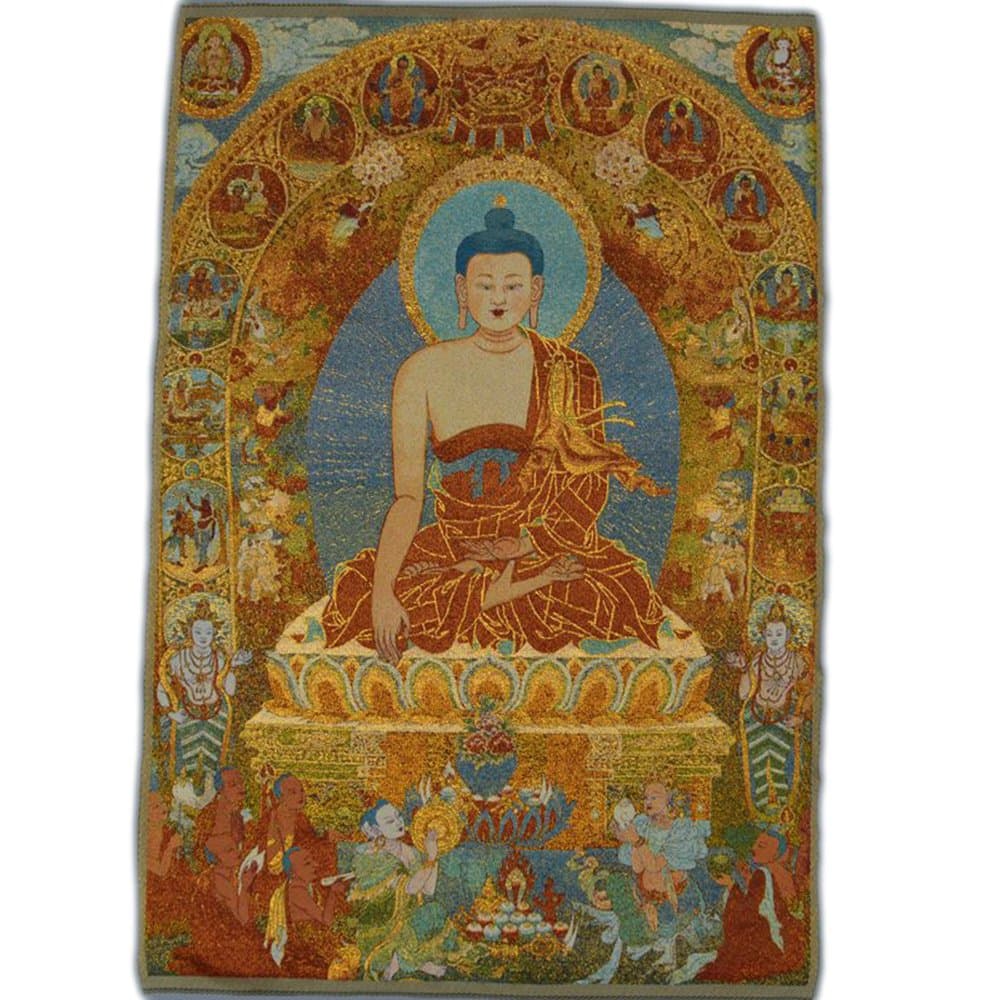 Xinshidai Tibetan Buddhist Thangka Fine Silk Embroidery Painting Tapestry 90cm 60cm (9060cm)