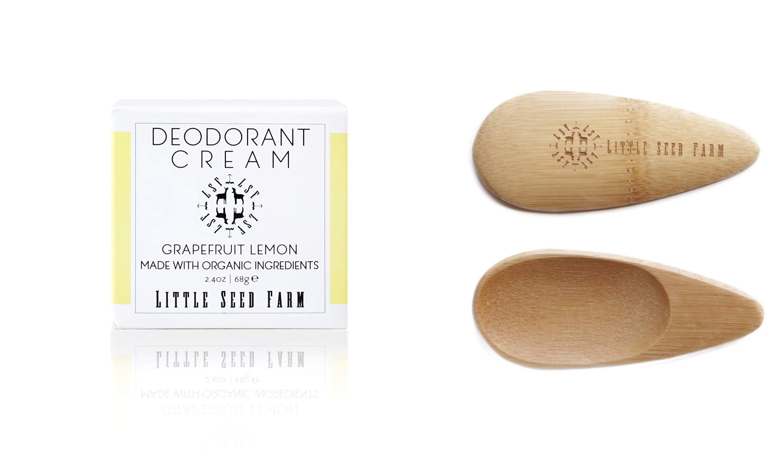 All Natural Deodorant Cream, Aluminum Free Deodorant for Women or Men, 2.4 Ounce - Grapefruit Lemon + Applicators Bundle