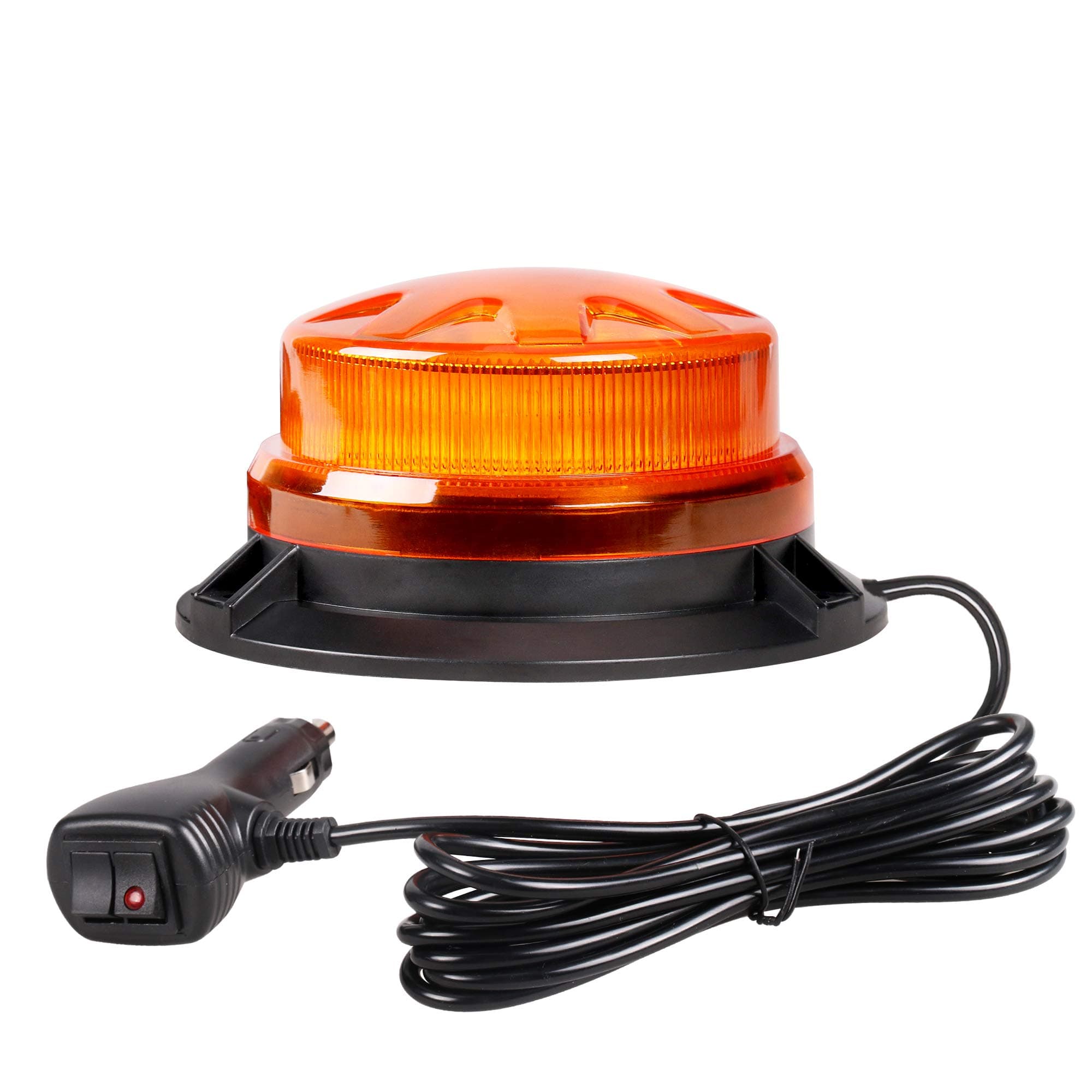Emergency Lights for Vehicles - Amber Rooftop Strobe Beacon Lights for Trucks and Cars Strobe Mini Light Bar 24 High Intensity LEDs 8 Flash Modes Strong Magnetic Mount