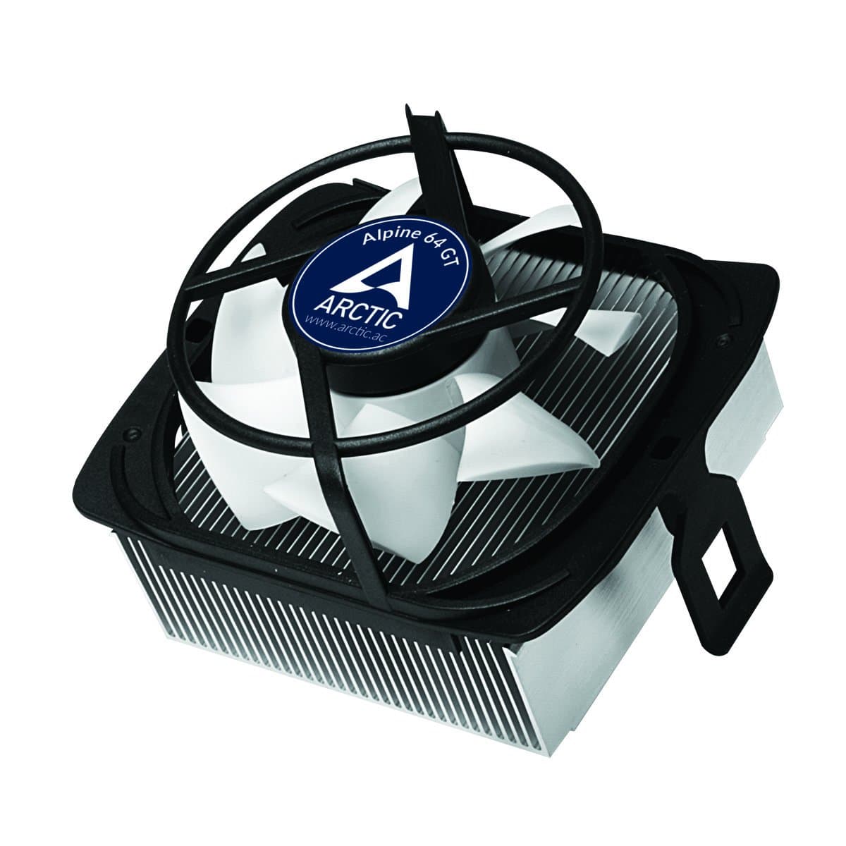 ARCTIC Alpine 64 GT - CPU Cooler for Quietness, Supports AMD AM4, AM3, AM2, FM2, Ultra-Quiet 80 mm PWM Fan - Black;white