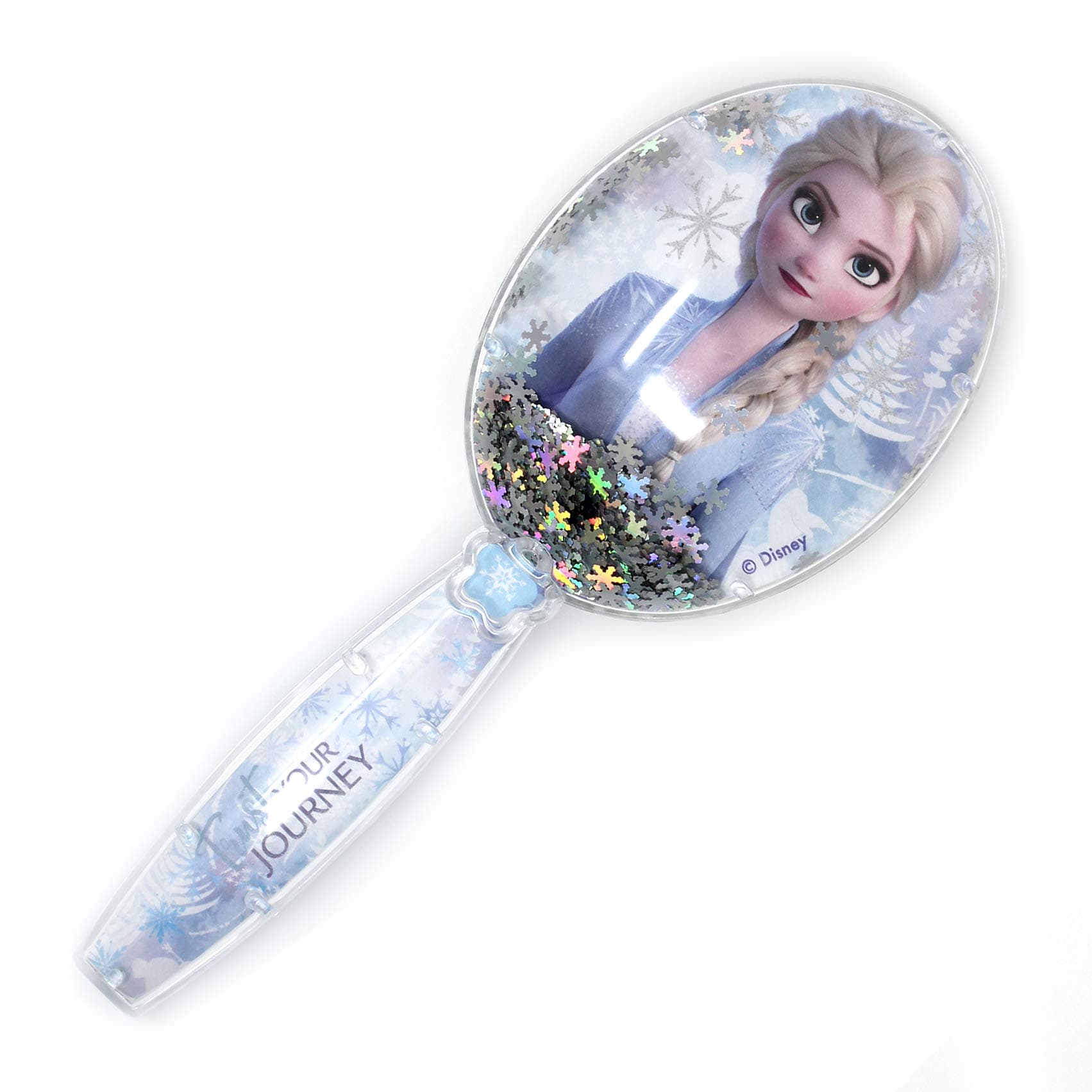 LUV HER Frozen 2 Girls Snowflake Confetti Hair Brush, Silver