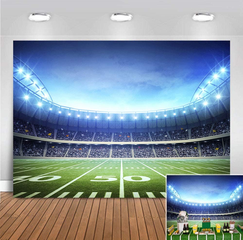 Soccer Stadium Themed Football Backdrop Photography Baby Shower Supplies Vinyl 7x5ft Sport Field Super Bowl Children Birthday Party Decoration Dessert Table Photo Booth Studio Props Baseball Banner