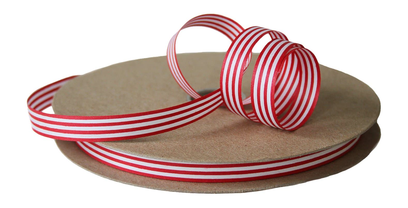 Natural Cotton Curling Ribbon for Gift Wrapping | 100% Biodegradable Holiday Gift Ribbons for Presents & Ribbons for Crafts | Colored Curling Ribbon | 3/16, 1/2 & 5/8 Inch (Red & White)