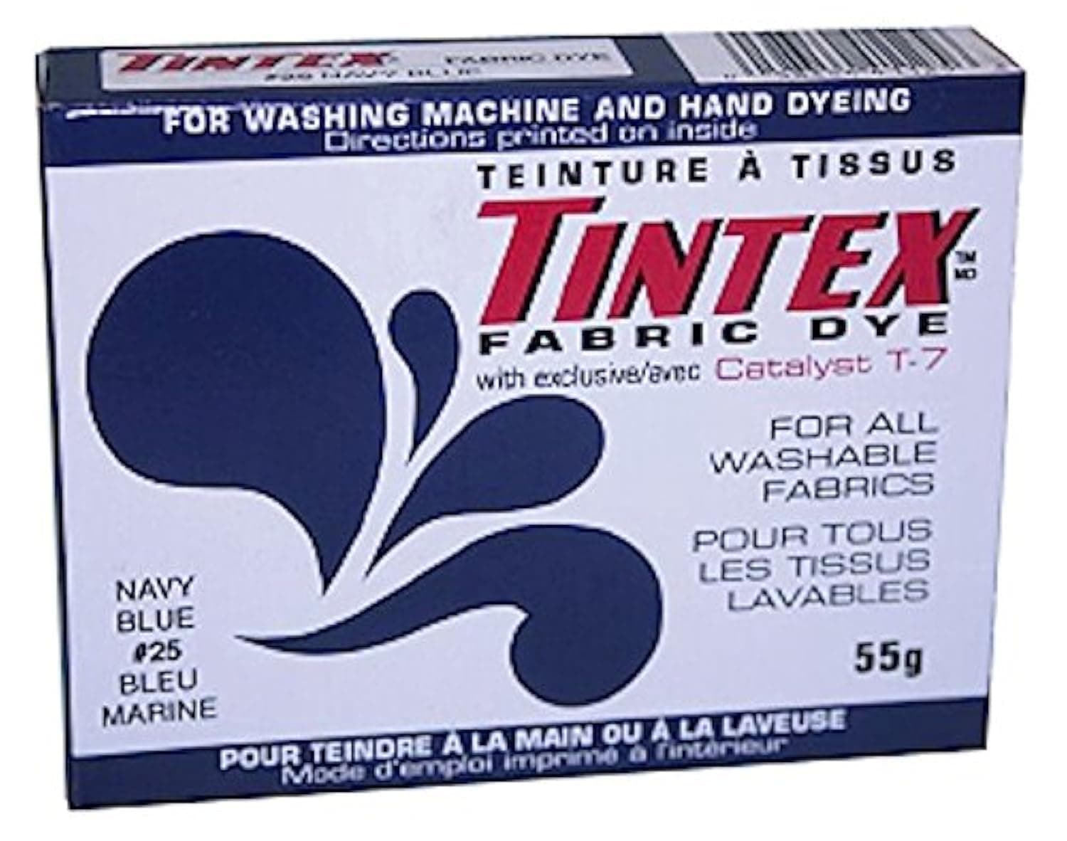 TINTEX Fabric Dye, Navy Blue #25, 1 Liquid Bottle, Compatible with Paper & Wood