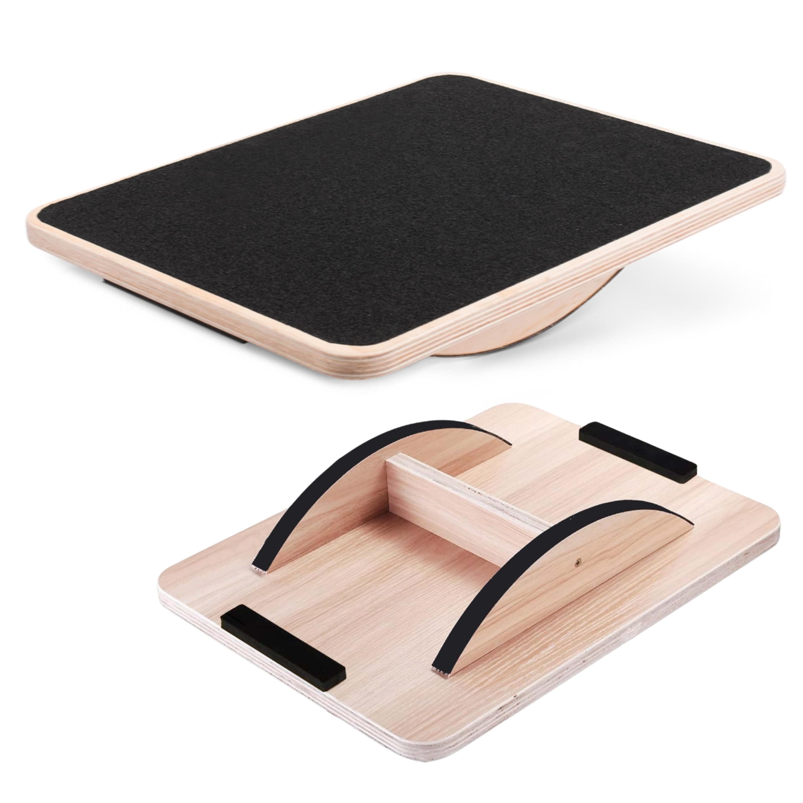350LBS Professional Wooden Balance Board for Leg Workout, Anti-Slip Rocker Board, Wobble Board for Standing Desk