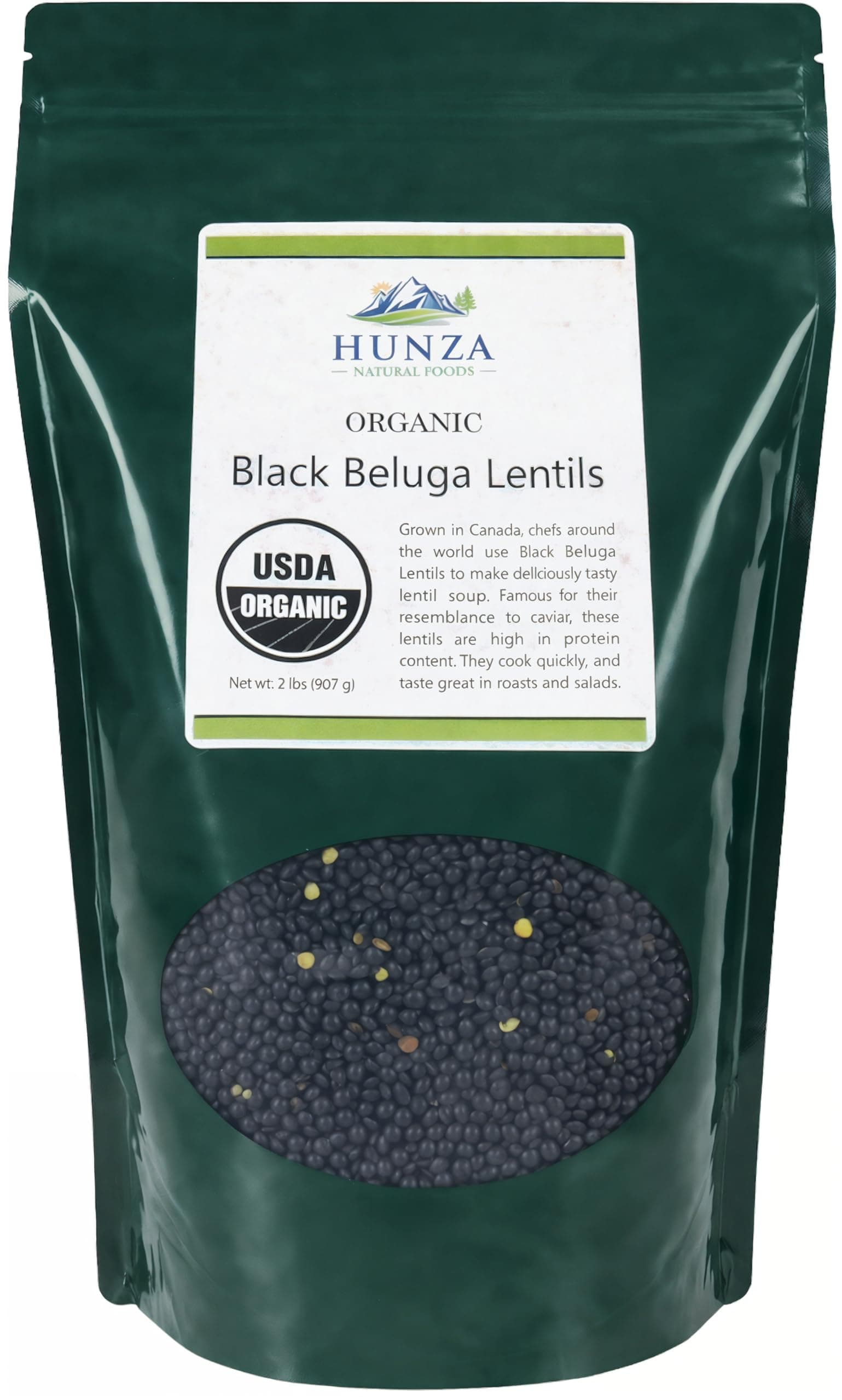 Hunza Organic Black Beluga Lentils (2-lbs)
