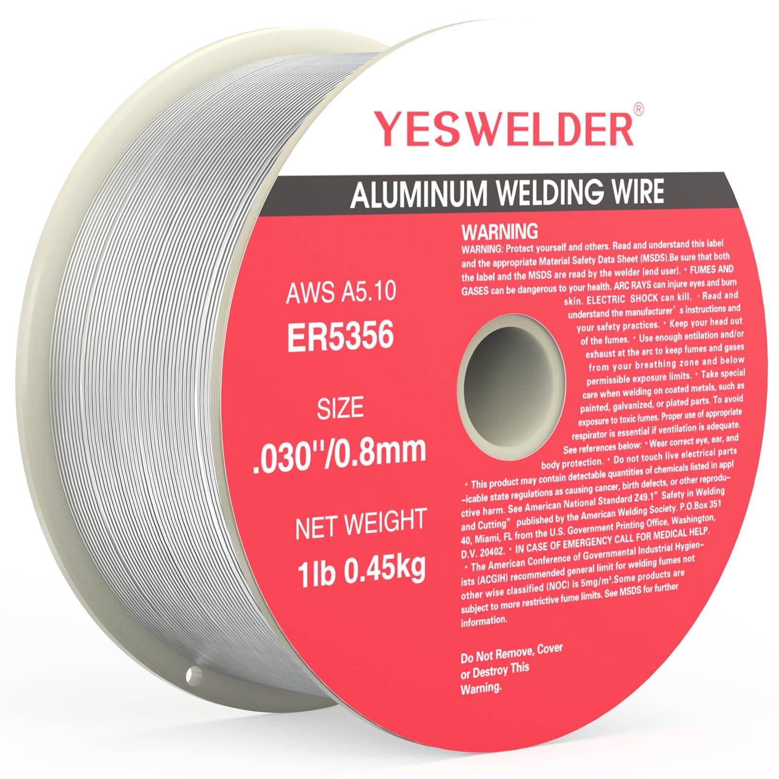 Magnesium Aluminum Welding Wire, ER5356 .030-Inch Diameter, 1-Pound Strong ABS Plastic Spool MIG Wire