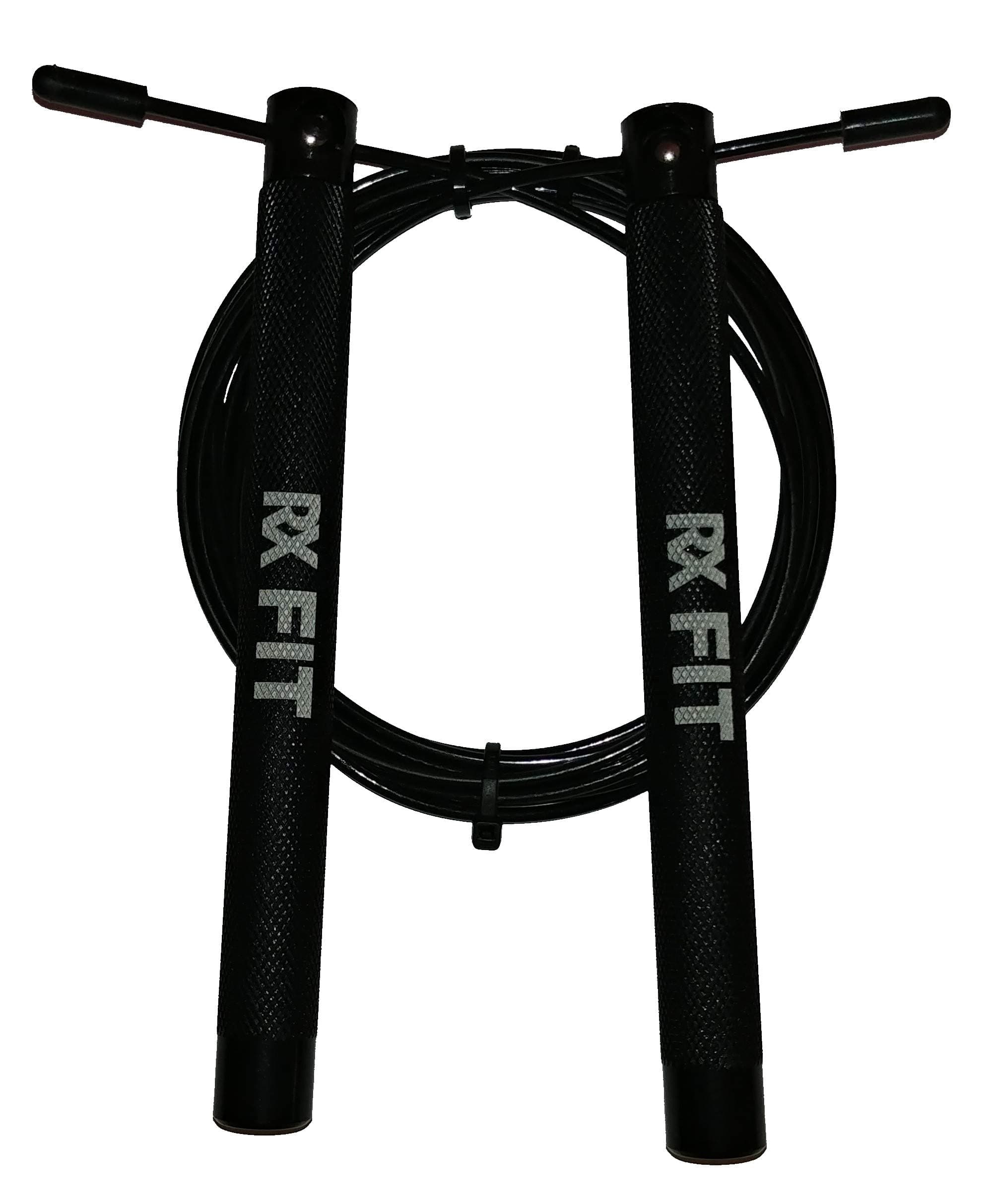 RxFIT Light Aluminum Handled Jump Rope (Black)