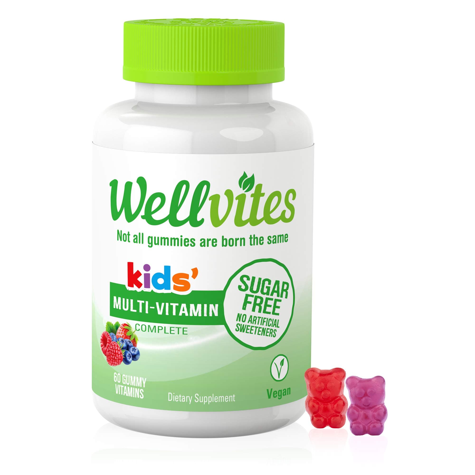 Kids Multivitamin Gummies - Sugar Free, Vegan, Non-GMO – Vitamins for Kids - Vitamin A, D, B6, B12 and C - No Artificial Sweeteners, Gluten Free, Gelatin Free - 60 Count (30 Day Supply)