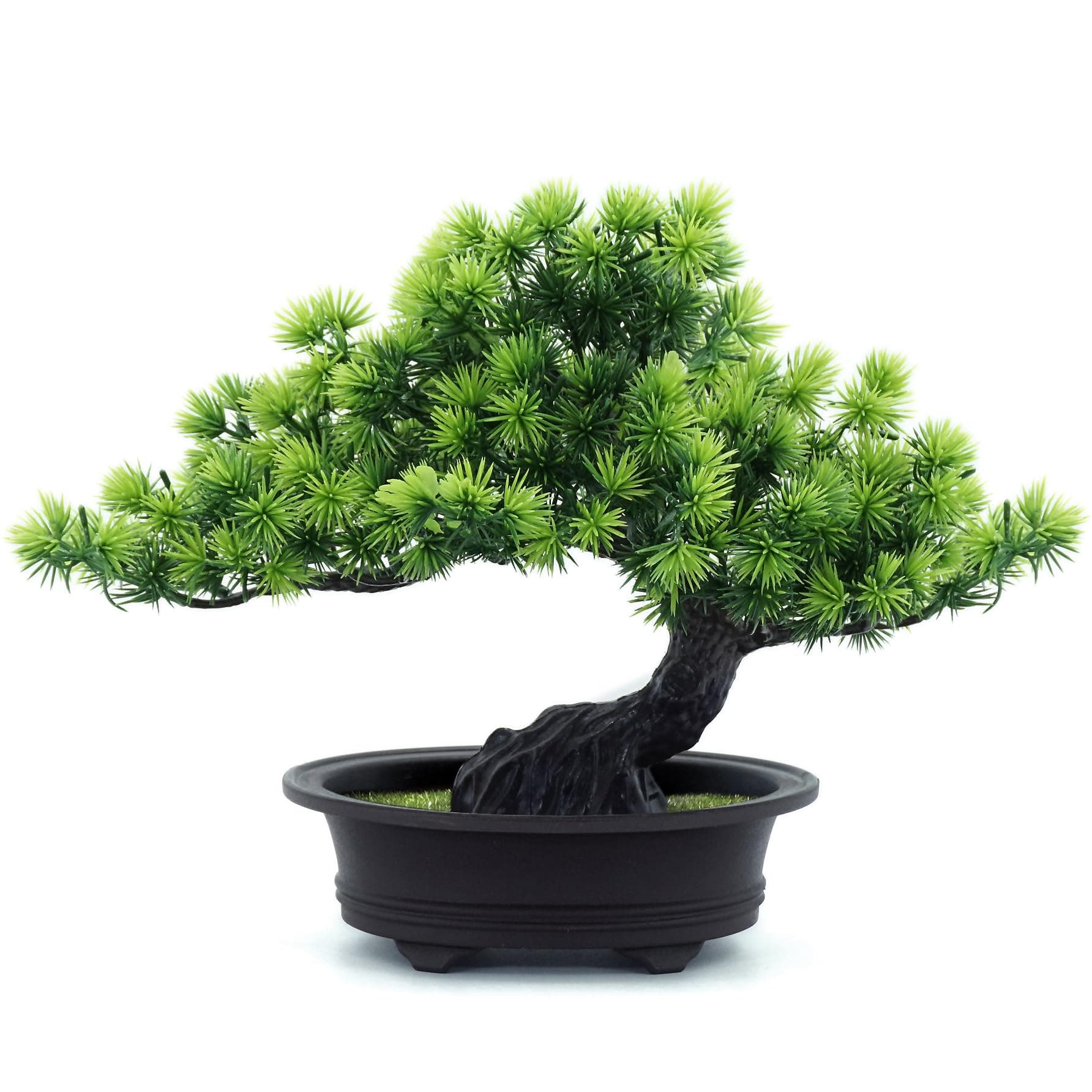 Artificial Bonsai Tree Fake Plants for Home Decor, Living Room Bathroom Bookshelf Entryway Table Wall Shelf Modern Farmhouse Decor, 9.5" Tall, Green