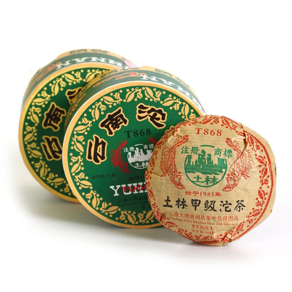 Puerh Tea Cake 100g / 3.52oz 2007 Year Raw/Sheng Tulin T868 - Puerh Tuocha Boxed - Yunnan Pu-erh Pu erh Puer Pu'er Chinese Tea