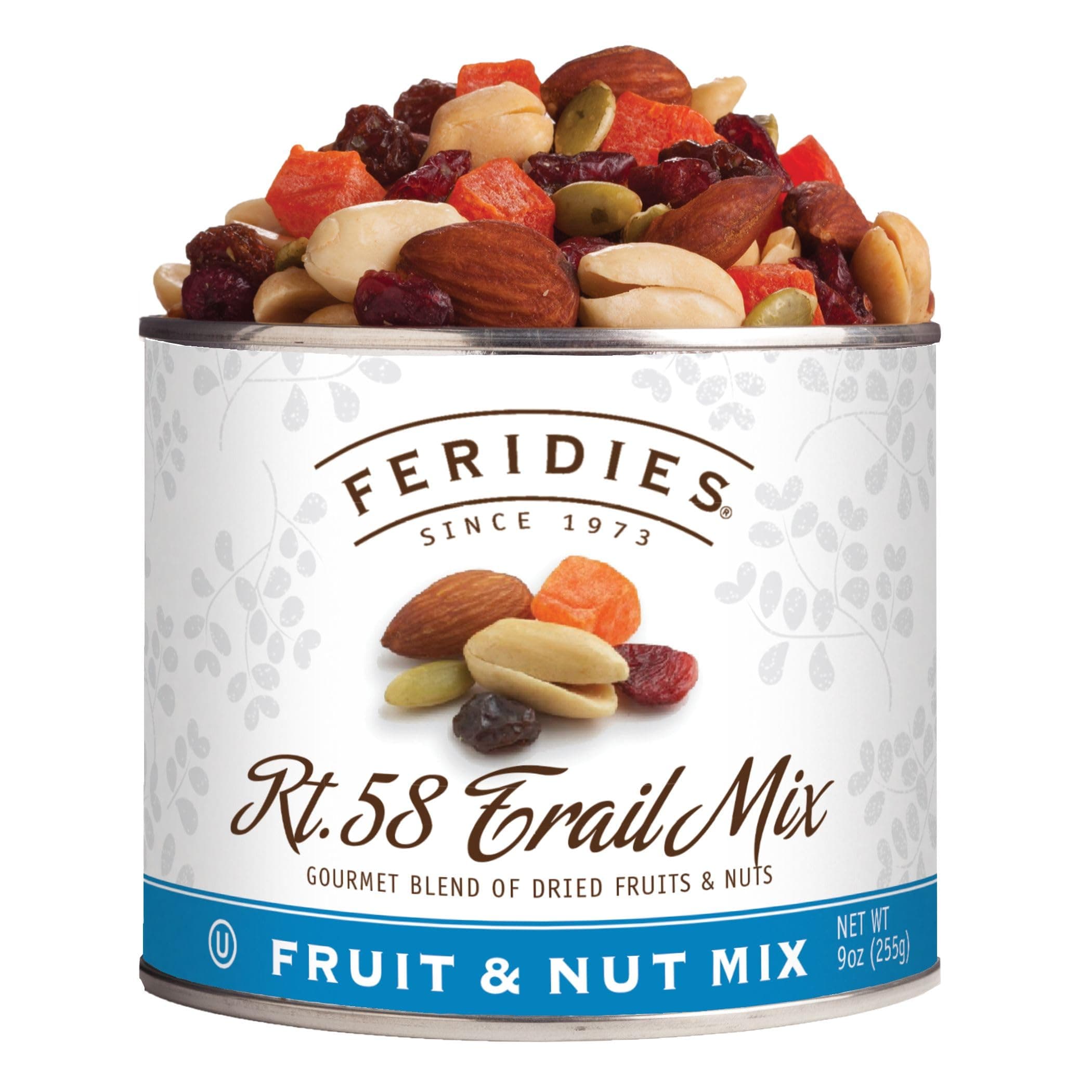 FERIDIES Rt. 58 Fruit and Nut Blend Trail Mix - 9oz Can Vacuum Tin