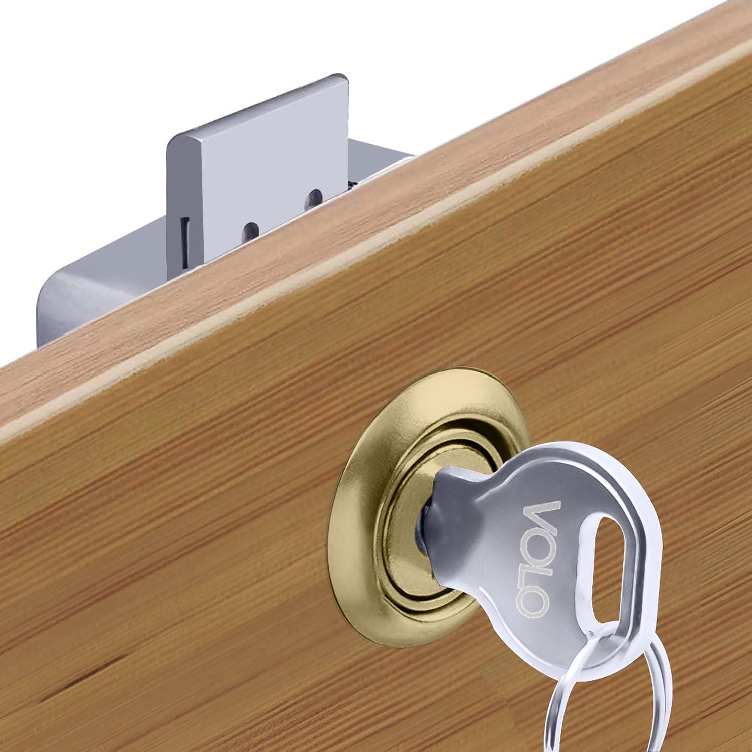 Volo Pack of 1 Furniture Cupbord Lock for Drawers and cabinets, Cupboard/Cabinet/Safety/Wardrobe/Furniture almirah Lock for Home and Office (20mm, Antique Brass)