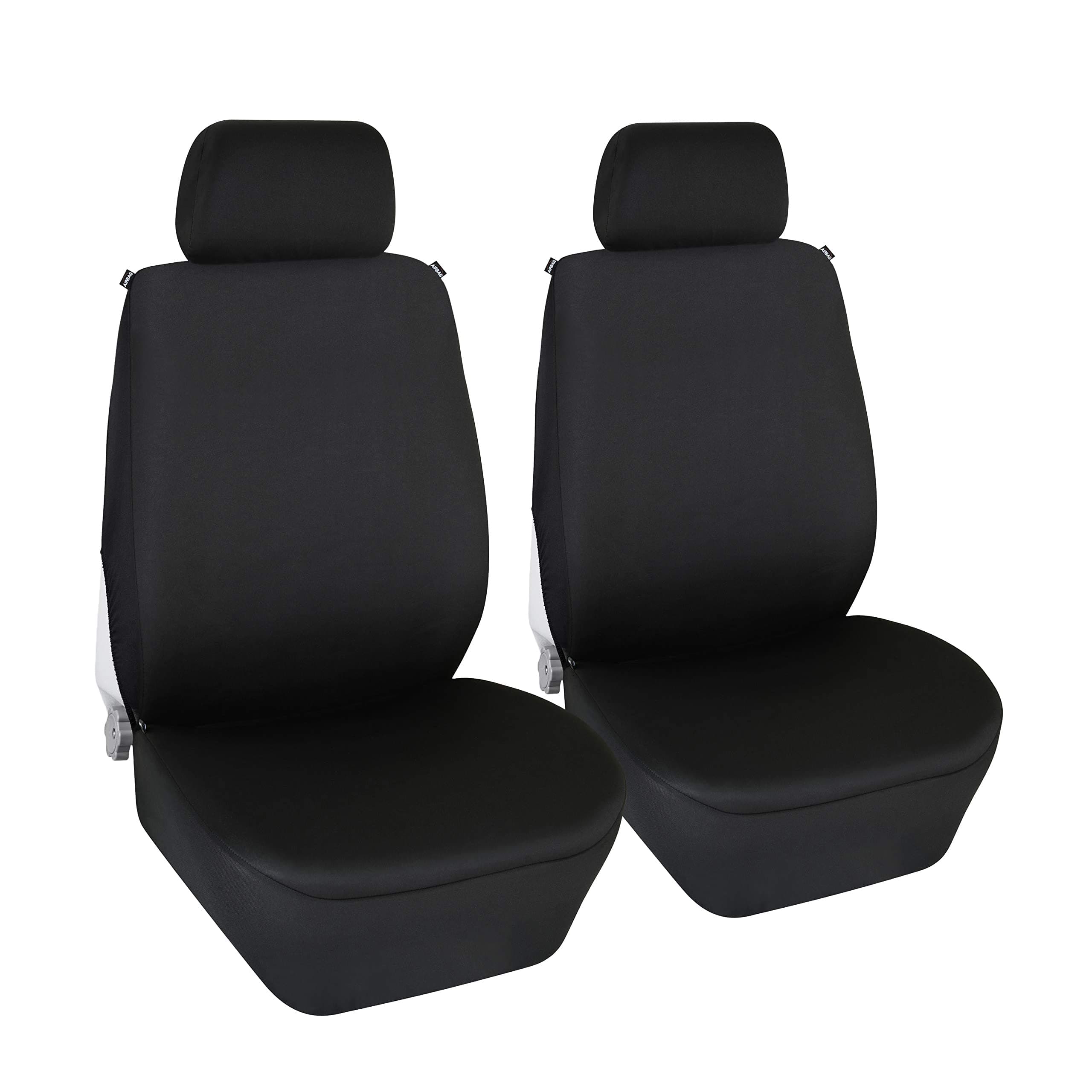 Elantrip 2 PC Waterproof Neoprene Front Seat Covers Universal Fit Car Seat Protector Airbag Compatible for Auto SUV Truck Van Black