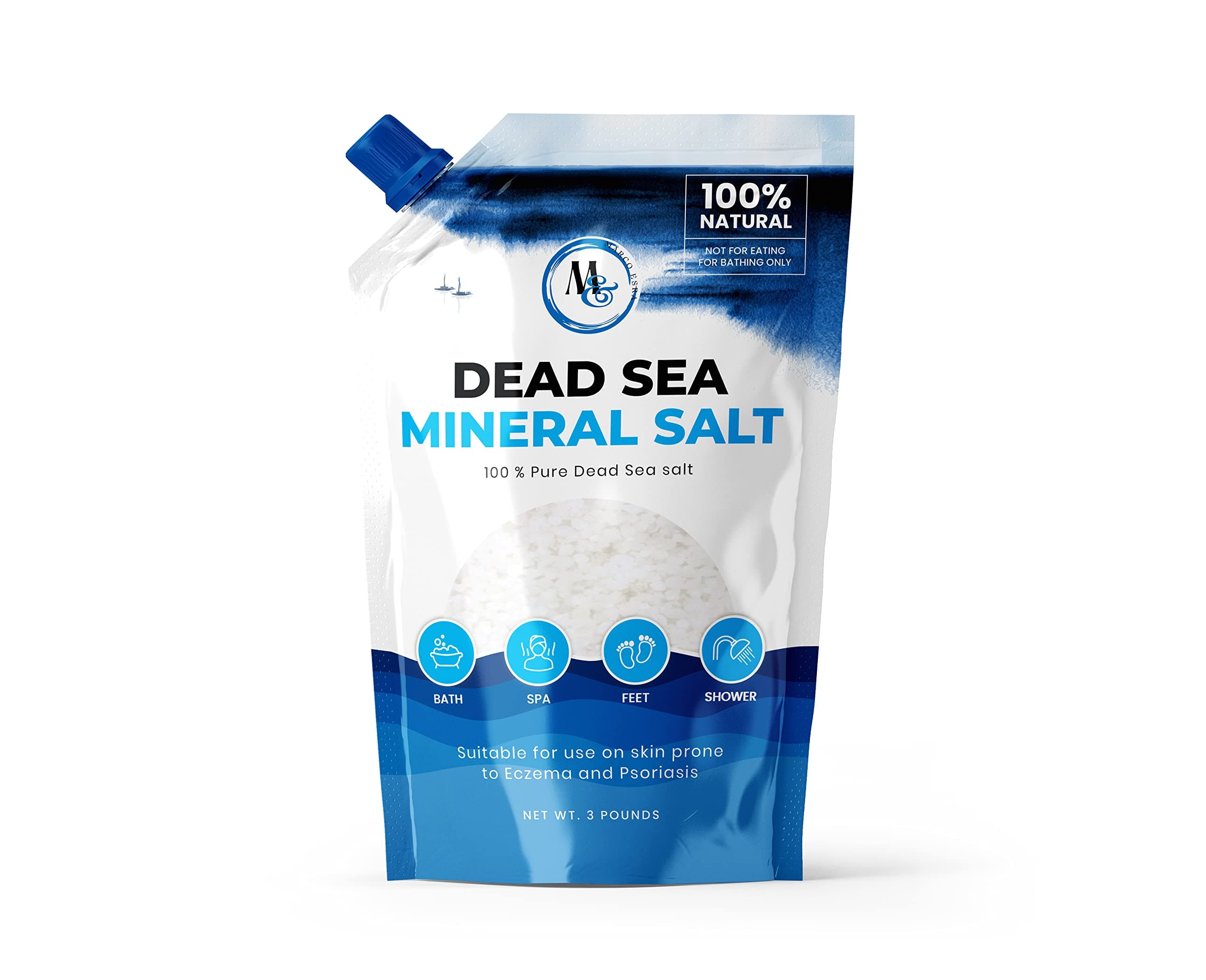 Dead Sea Salts for Soaking, Mineral Salt for Bath, Spa, Shower – More Minerals Than Epsom Salt, Pure and Natural Bath Salt for Foot Soak, Fine Salt Mined from Dead Sea