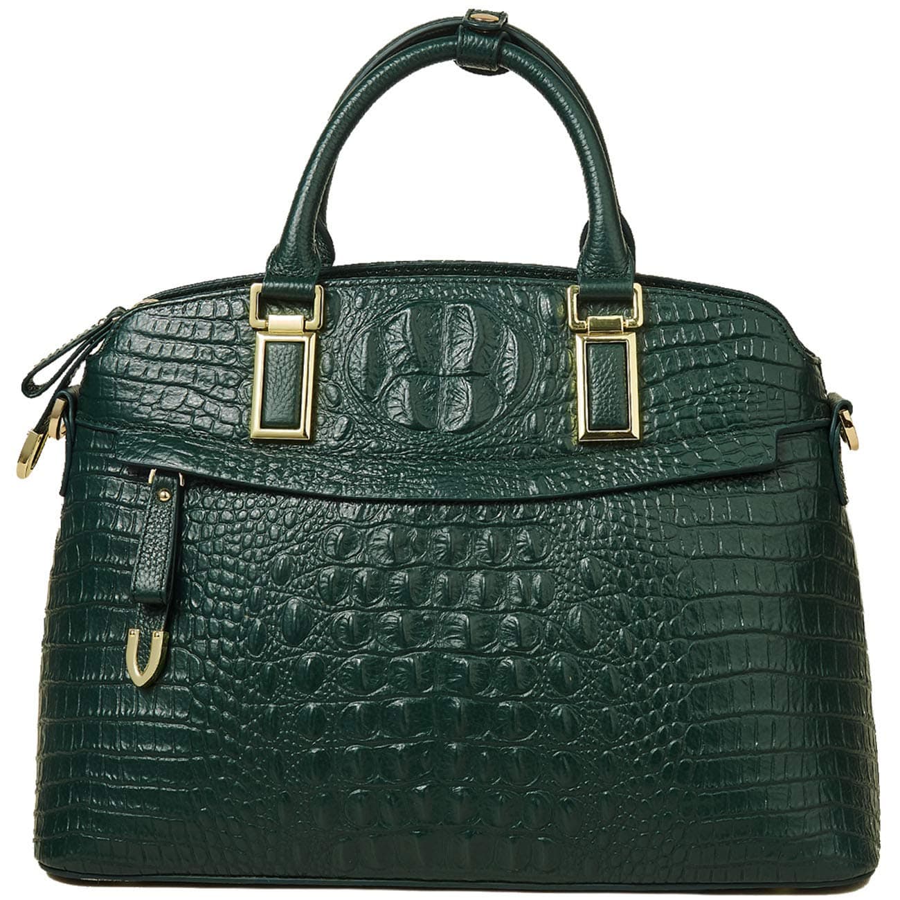 Genuine Leather Top-Handle Bags for Women Full Grain Cowhide Embossed Crocodile Purse and Handbags