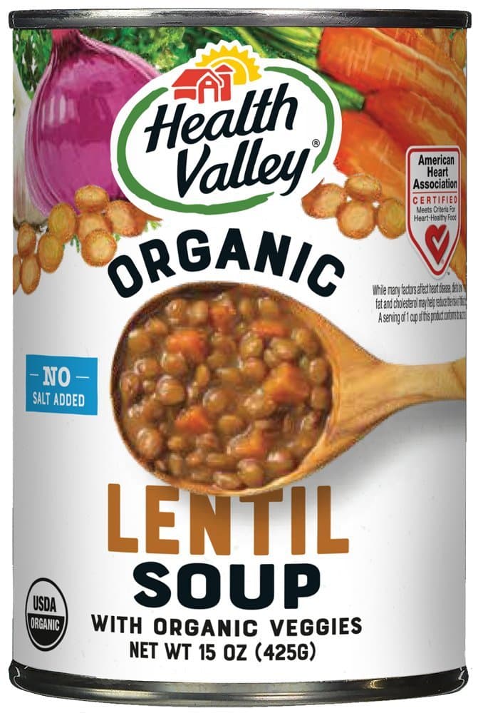Health Valley Organic No Salt Added Soup, Lentil, 15 Ounce
