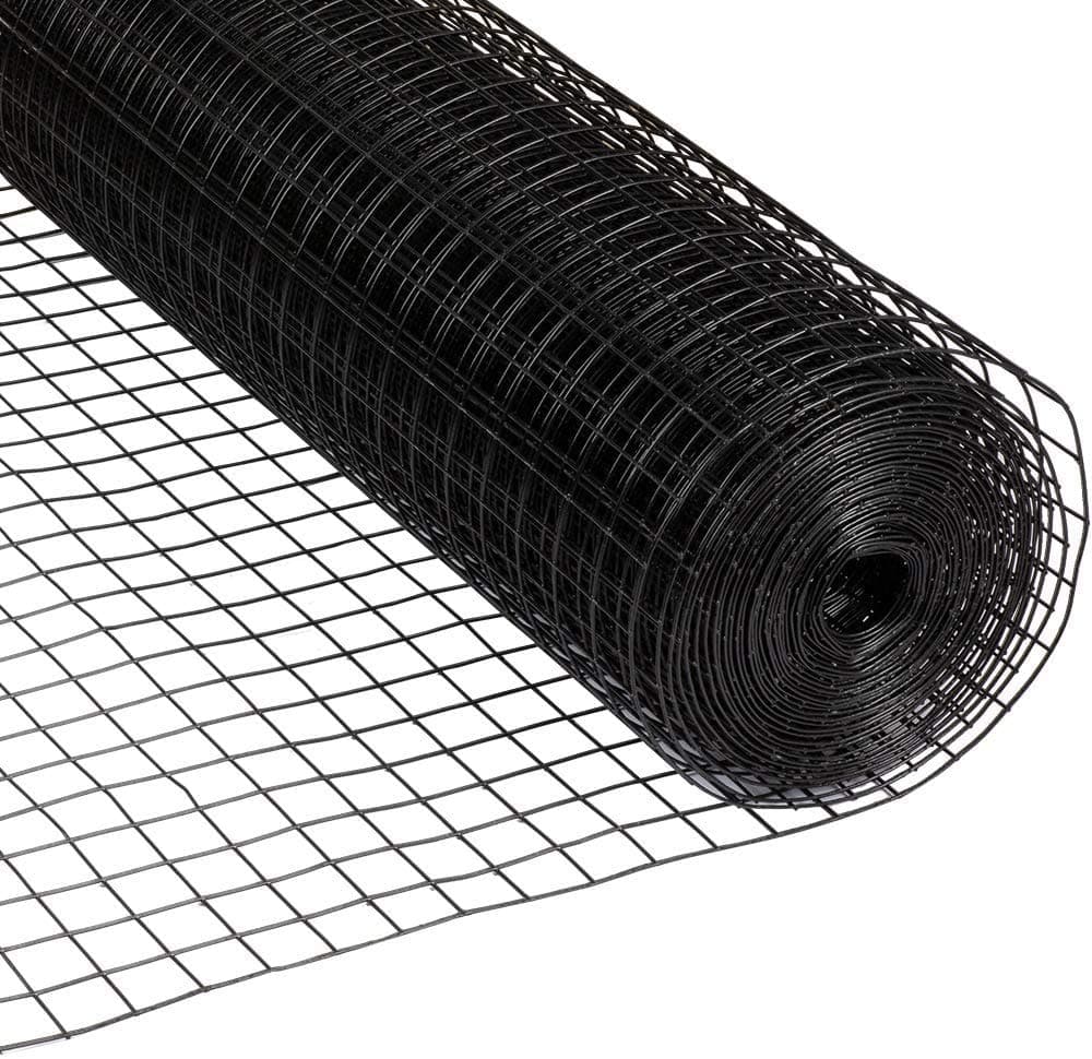 Fencer Wire 16 Gauge Black Vinyl Coated Welded Wire Mesh Size 0.5 inch by 0.5 inch (4 ft. x 50 ft.)