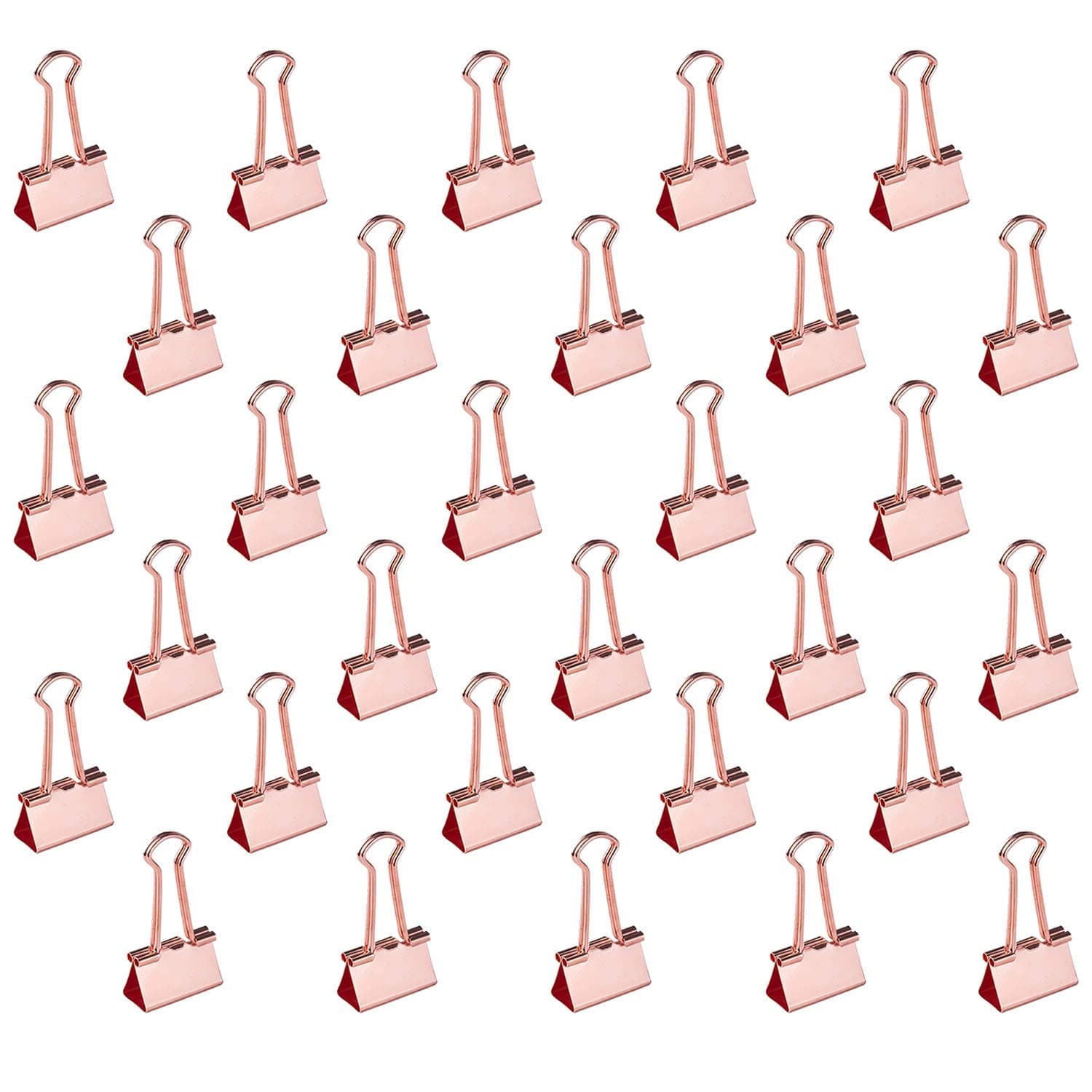 EFISH 19mm Wide Small Swallowtail Clip/Paper Clips/Binder Clips File Paper Money Clamps for Tags Bags,Shops,Office,Storage Tool and Home Kitchen-(Rose Gold19mm(30PCS)