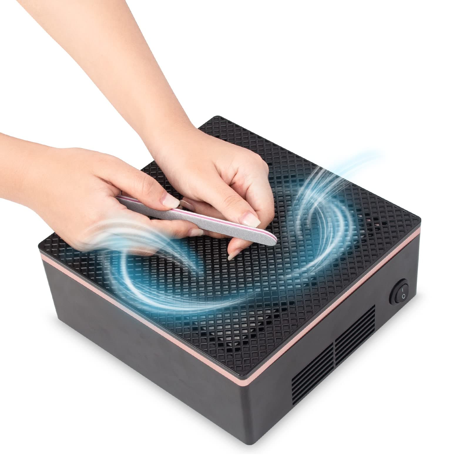 Nail Dust Collector Machine,60W Powerful Nail Vacuum Cleaner Suction Fan Dust Extractor Manicure Tool with Reusable Filter for Nail Extension Gel Removal, Low Noise(Black)