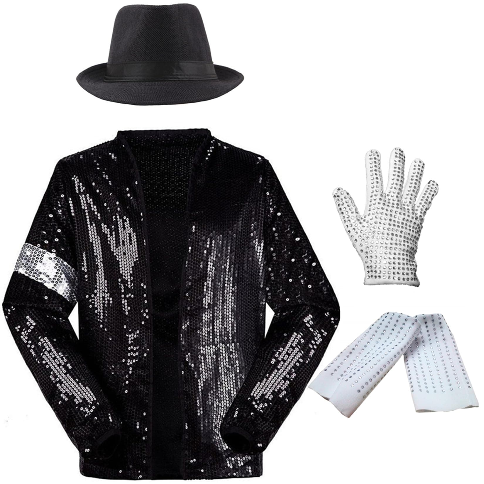 guangmu Dance Costume 4PCS-Include Jacket Hat Glove Sock- Carnival Halloween Costume Role Sequined Play Dance Clothing