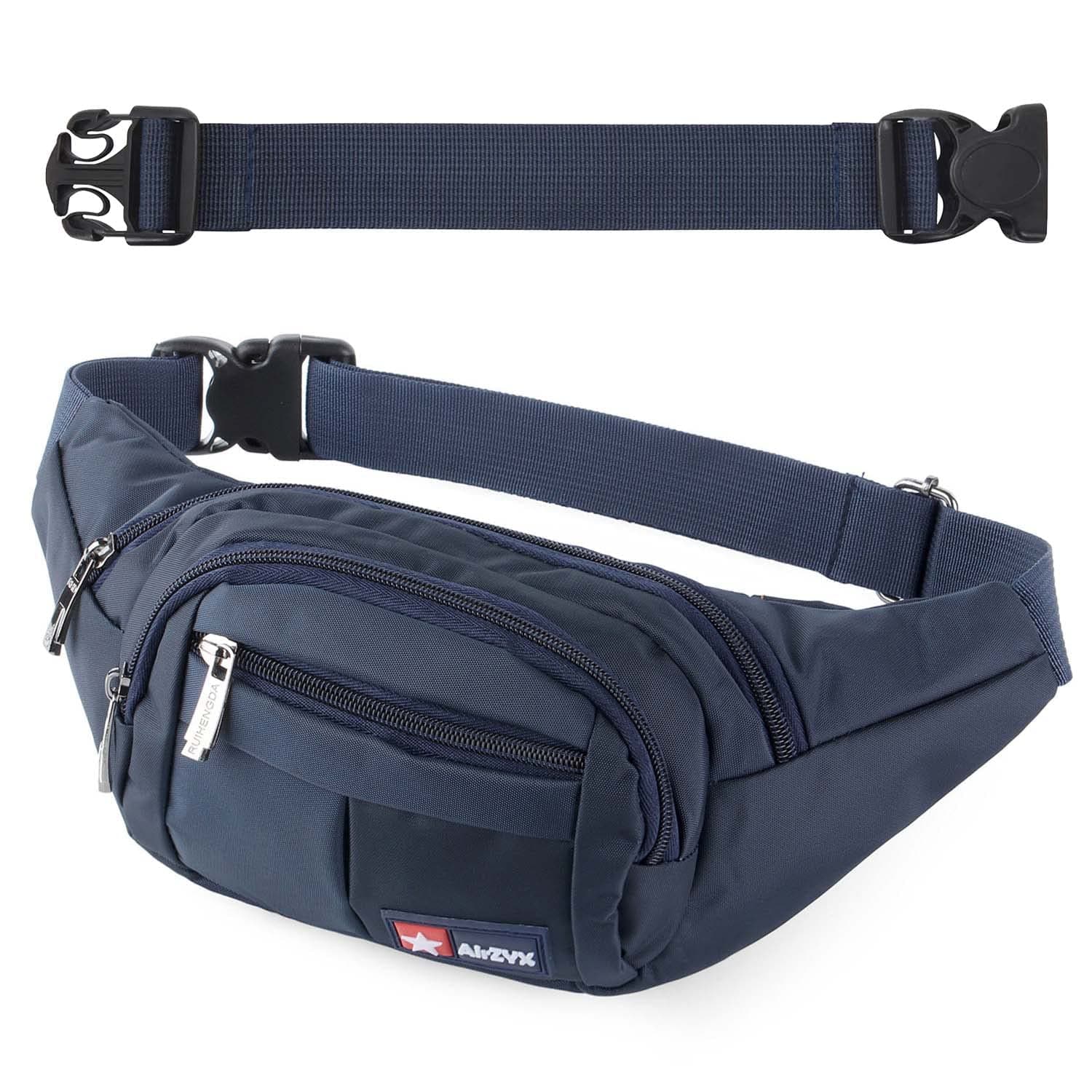 Bumbags and Fanny Packs for Running Hiking Waist Bag Outdoor Sport Hiking Waistpack for Men Women (DarkBlue-Ex-Belt)