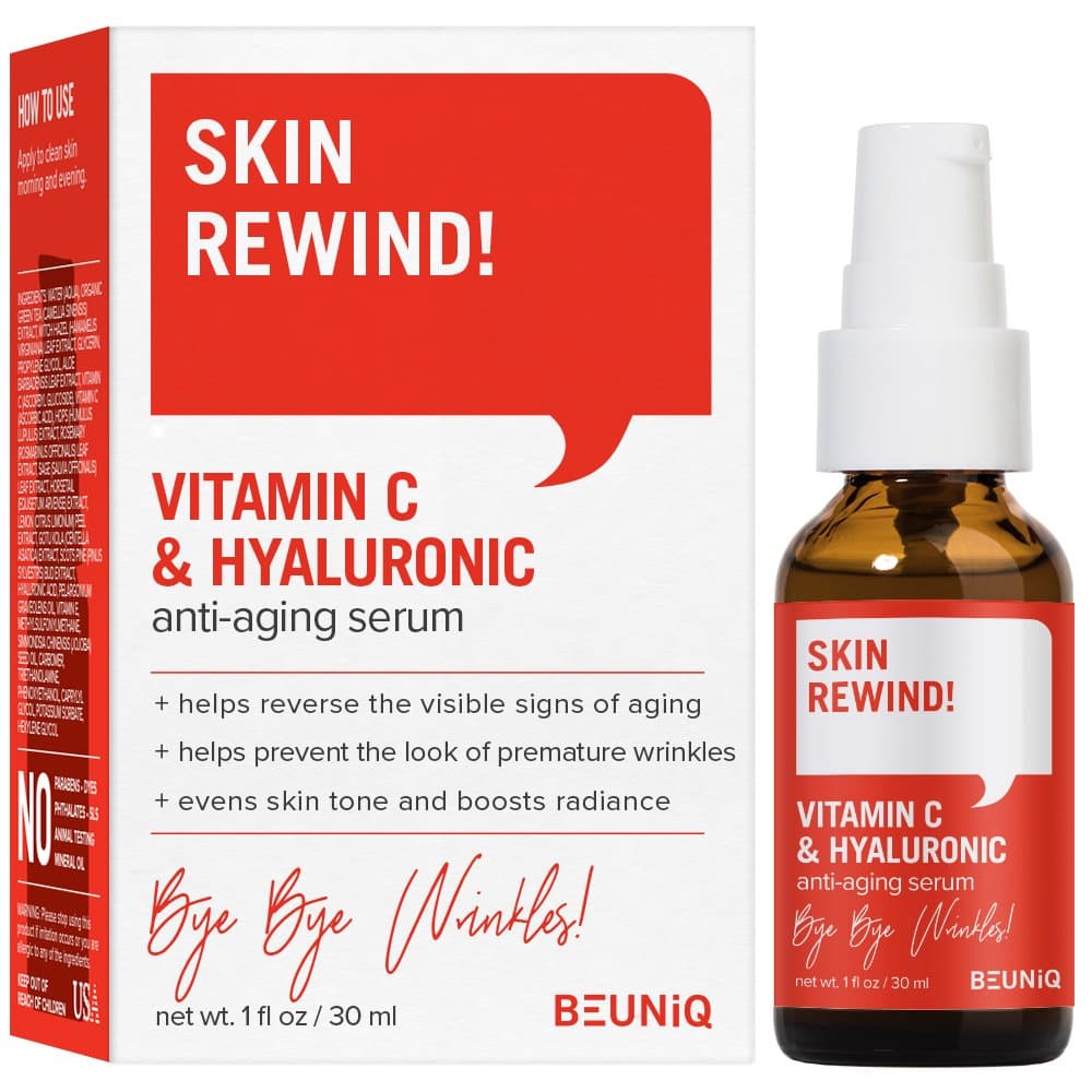 Skin Rewind! Vitamin C & Green Tea Brightening Anti-Aging Serum 1oz / 30ml