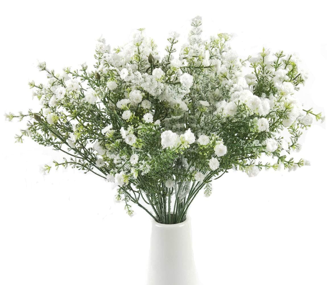 NOLAST Babys Breath Artificial Flowers Fake Gypsophila for Wedding Home Spring Garden Party Decor 4 Pcs (White)
