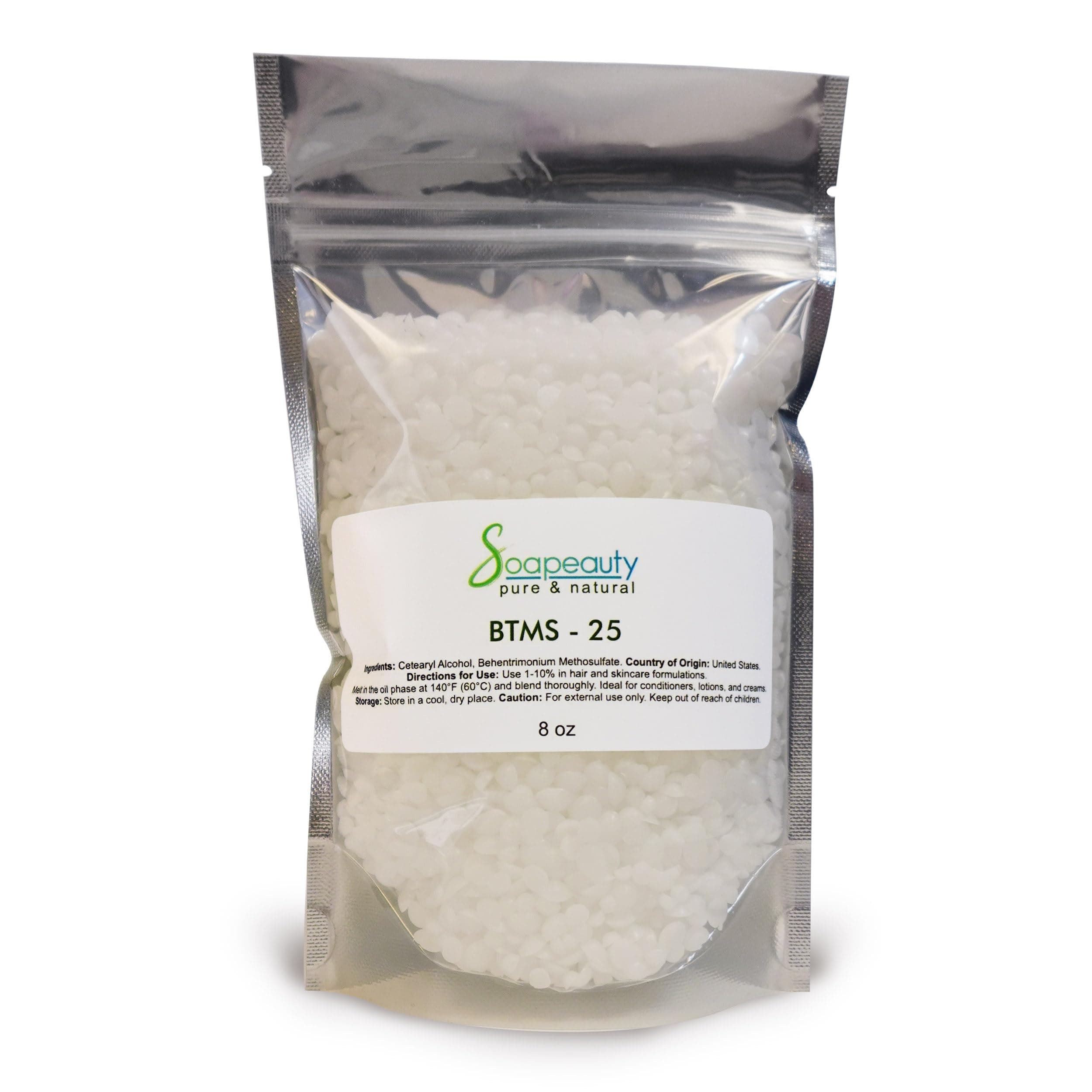 BTMS-25 (Behentrimonium Methosulfate & Cetearyl Alcohol) | Conditioning Emulsifier for Hair Care & Leave-In Formulations | 8 oz