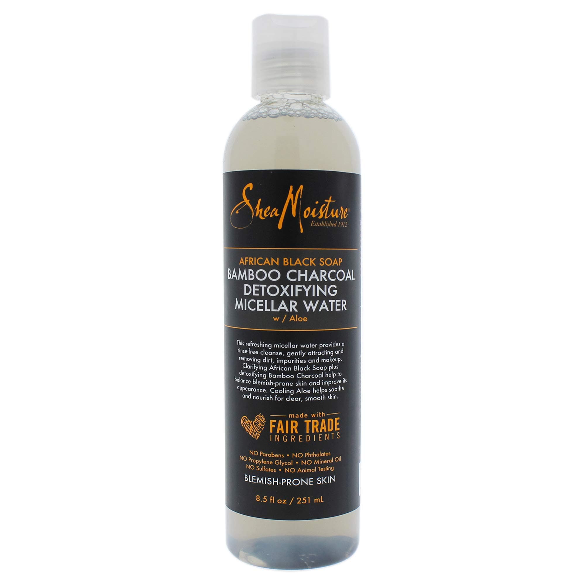 Shea Moisture African Black Soap Bamboo Charcoal Detoxifying Micellar Watersex, 8.5 Ounce