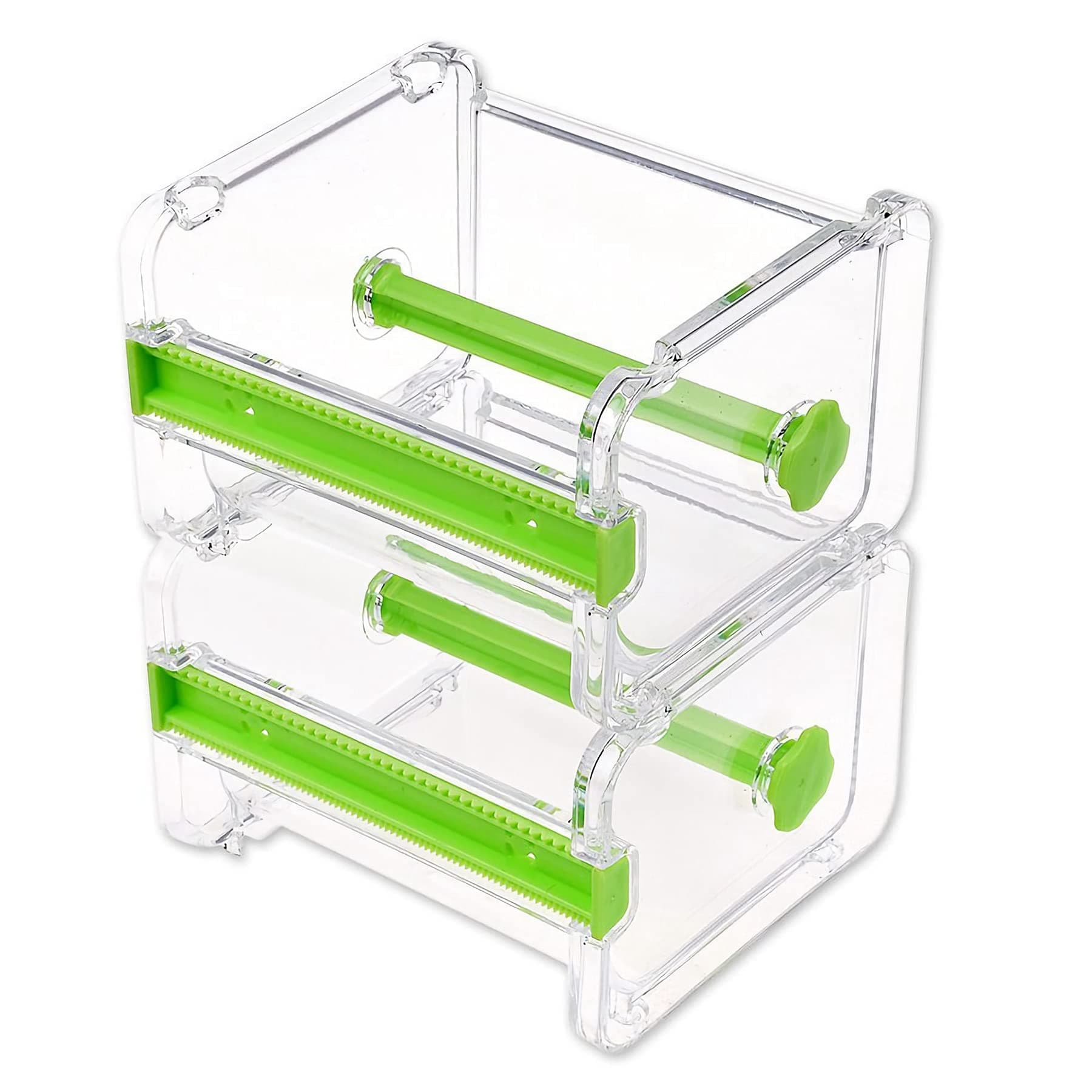 2pcs Washi Tape Dispenser Cutter,Roll Tape Holder Organizer,Masking Tape Desktop Tape DIY Sticker Roll Tape Cutter Holder Storage (Green)