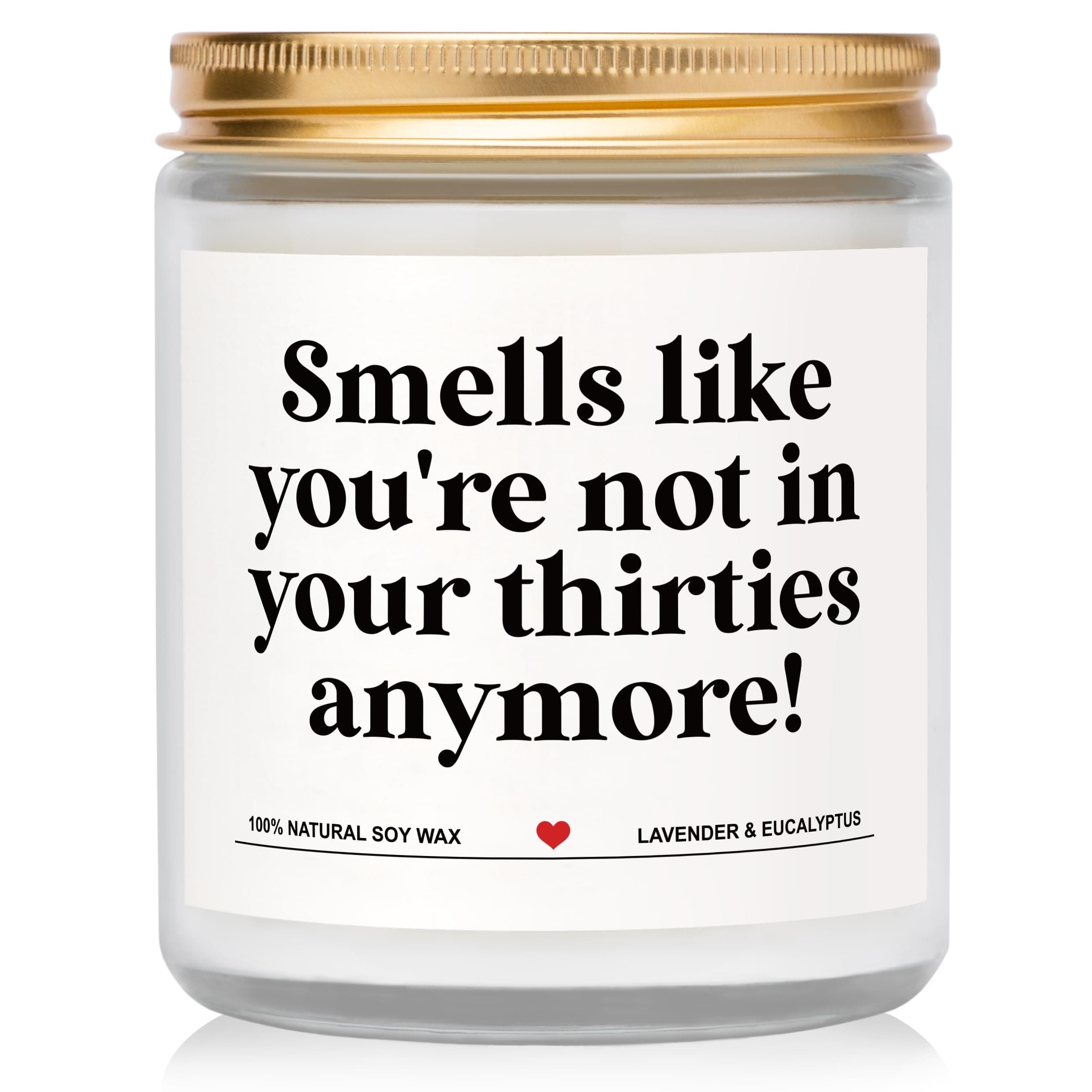 40th Birthday Gifts for Women Men Her Him, Funny 40 Birthday Gifts for People Turning 40 - Smells Like You're Not in Your Thrities Anymore - Handmade Lavender Scented Happy Birthday Candle