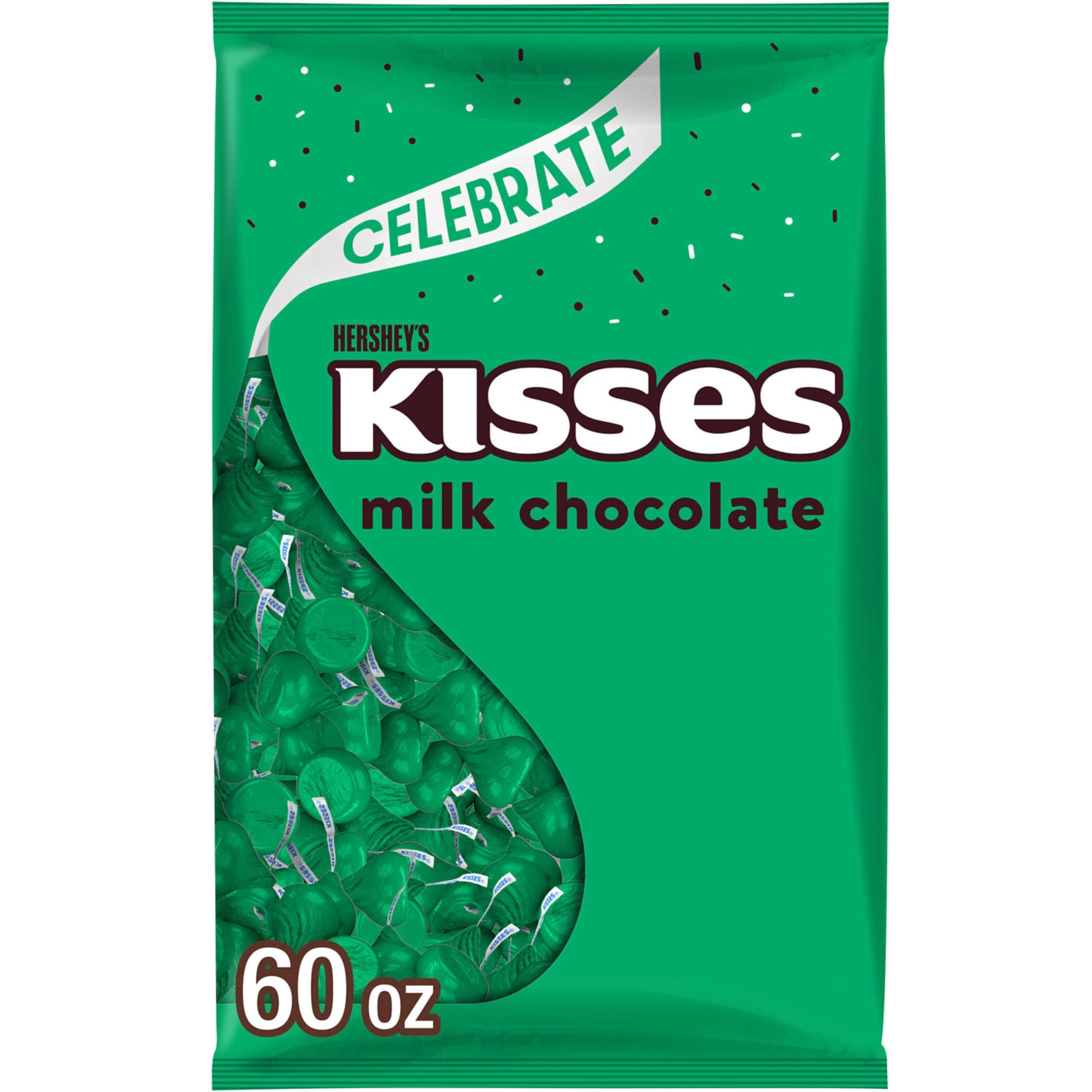 KISSES Milk Chocolate Candy Bulk Bag, Great Holiday Candy and Stocking Stuffers, 60 oz