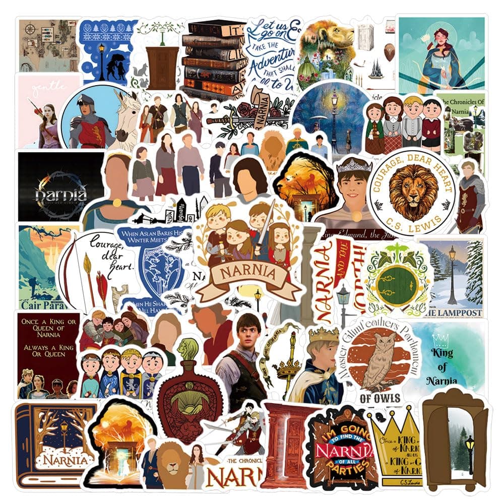 68Pcs Narnia Stickers Pack, American TV Series Aesthetic Vinyl Waterproof Sticker Decals for Water Bottle,Laptop,Phone,Scrapbooking,Journaling Gifts for Adults Teens Kids for Party Supply Favor Decor