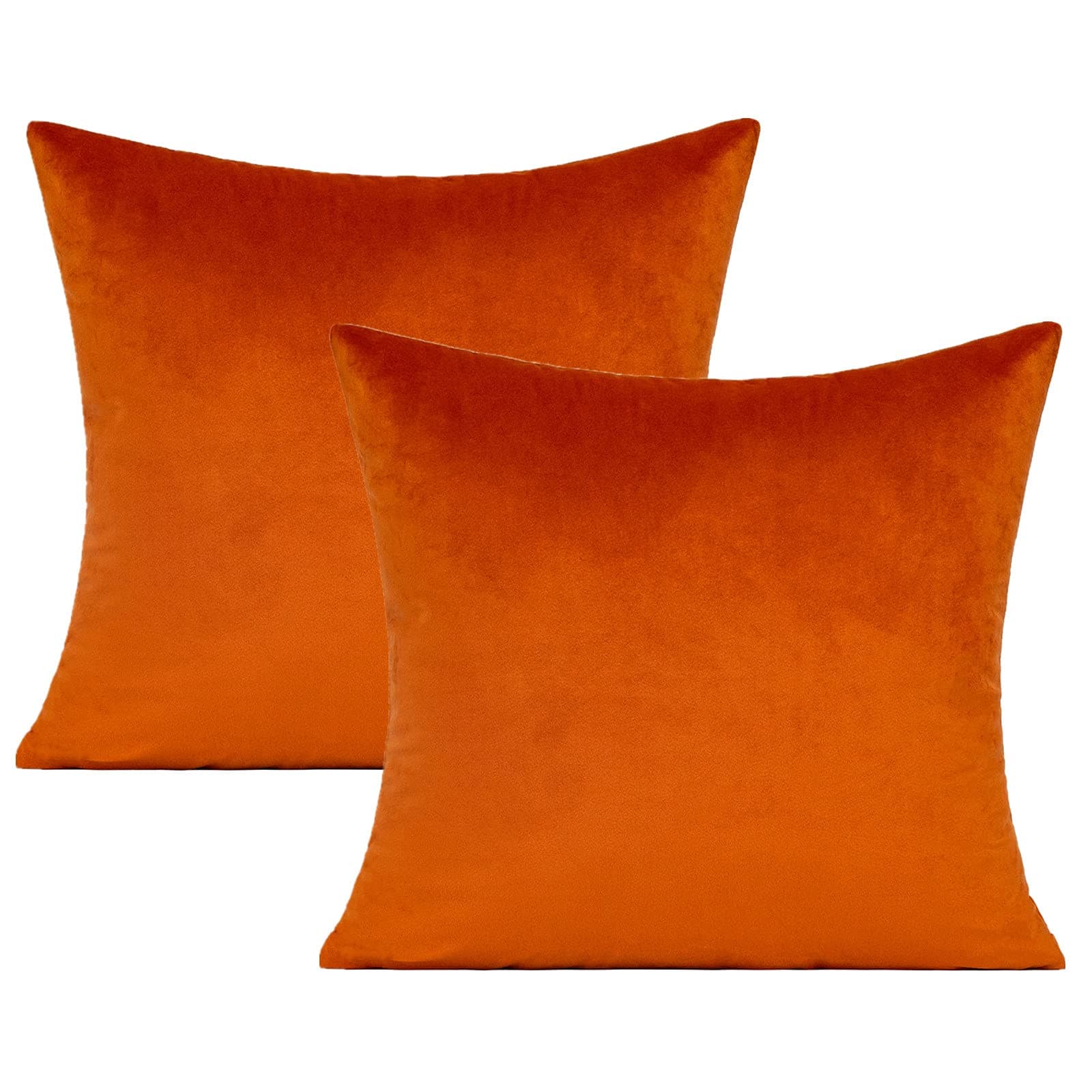 VAKADO 20x20 Inches Burnt Orange Fall Outdoor Throw Pillow Covers Rust Velvet Thanksgiving Decor Autumn Couch Decorative Cushion Cases Home Decoration for Porch Patio Sofa Bedroom Car