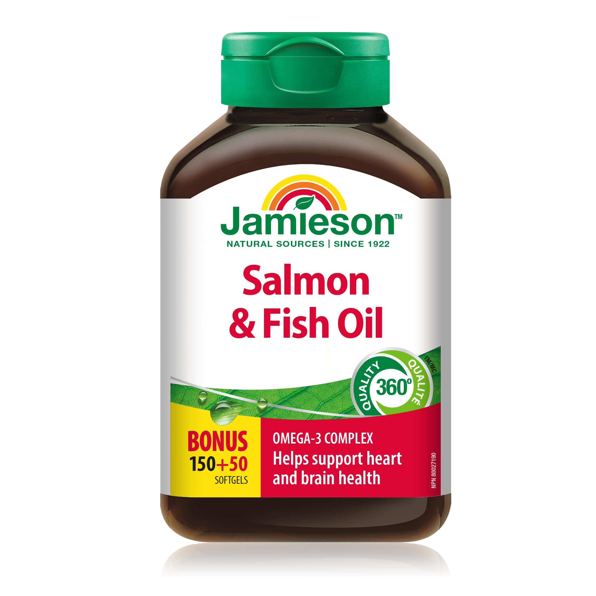 Jamieson Salmon & Fish Oils Omega-3 Complex, 200 Count