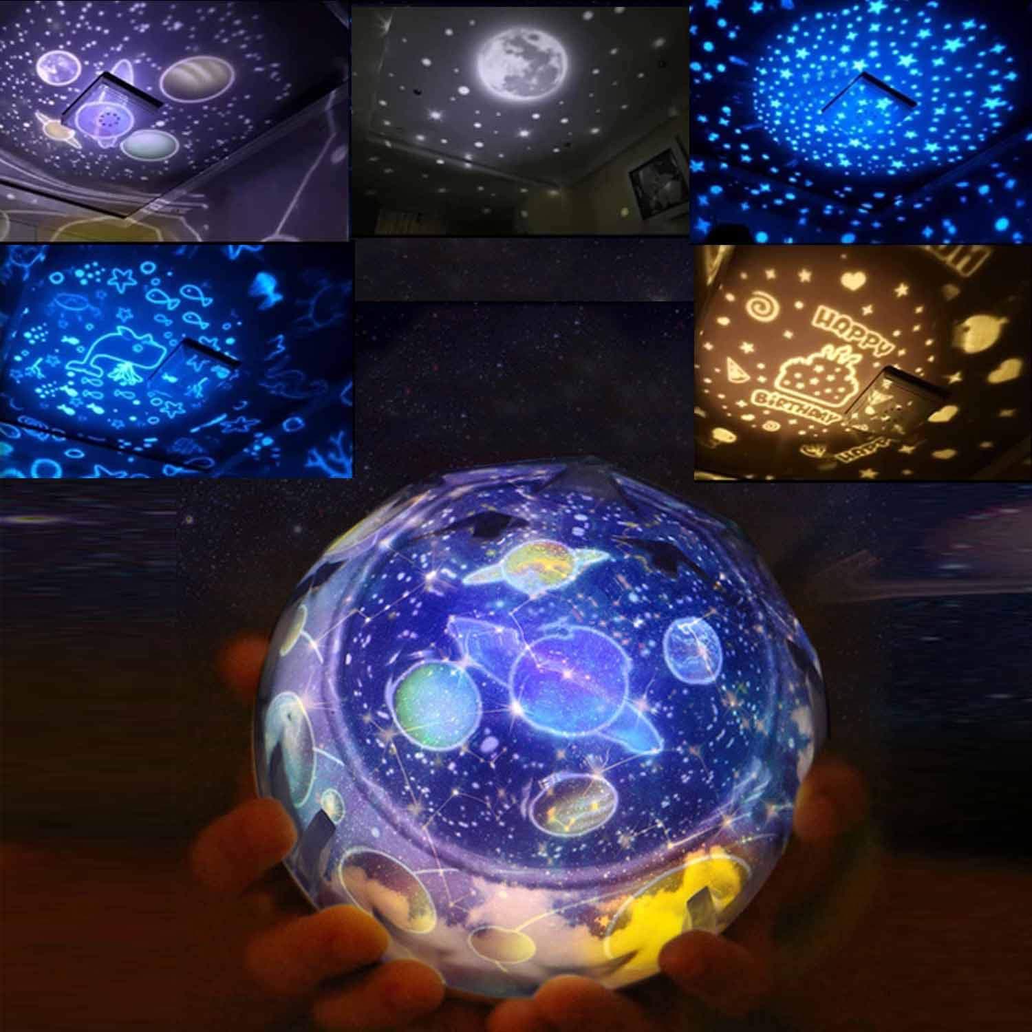 Stars Projector Night Light Gifts for Girls, Rotating Universe Star Space Planet Night Lights Projection Lamp 3-12 Year Old Boys Girls Toys Gifts Christmas Birthday Gift for Little Kids White