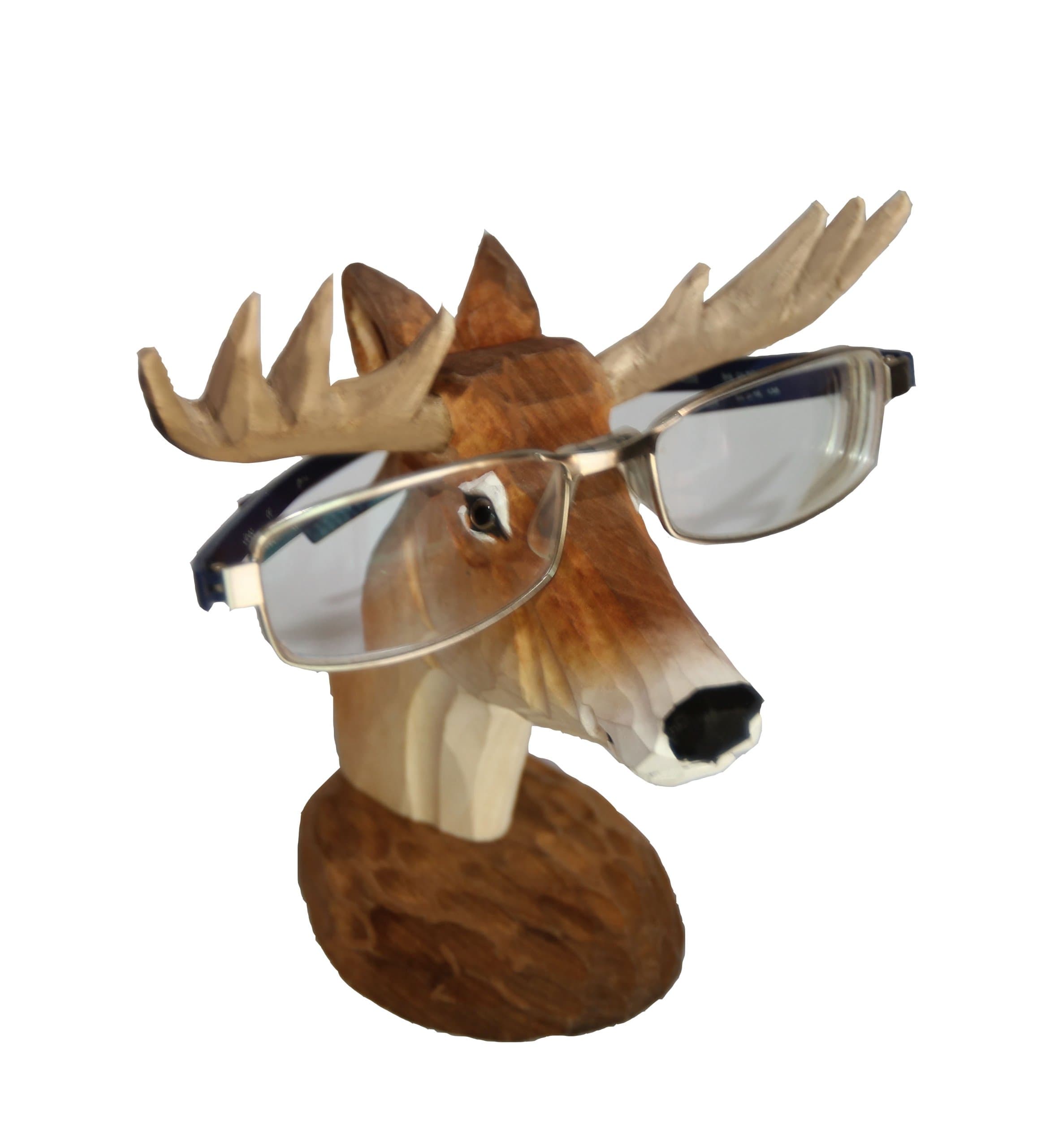 WisdomCraft Handmade Wooden Eyeglass Holder-deer