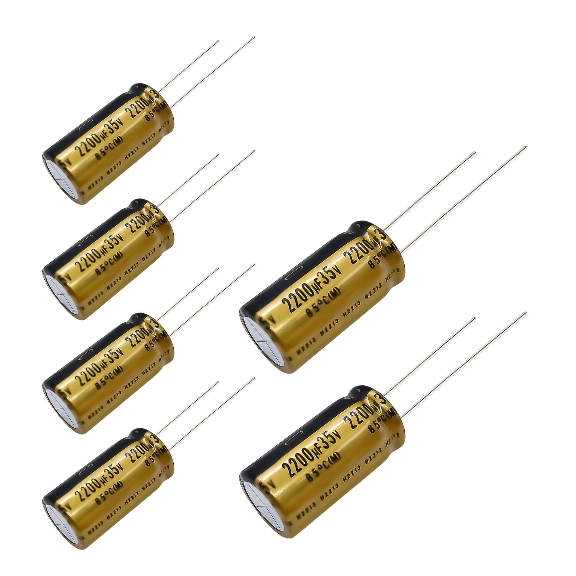 6 pcs Nichicon FG Capacitors 35V 2200uf Audio Grade