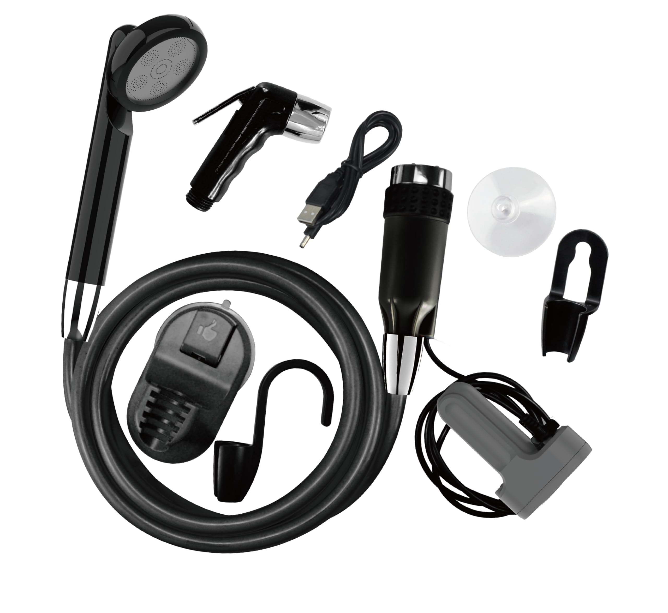 ALBAWADI Portable Shattaf Electric Bidet Camping Shower Sprayer Pump Kits With Bucket