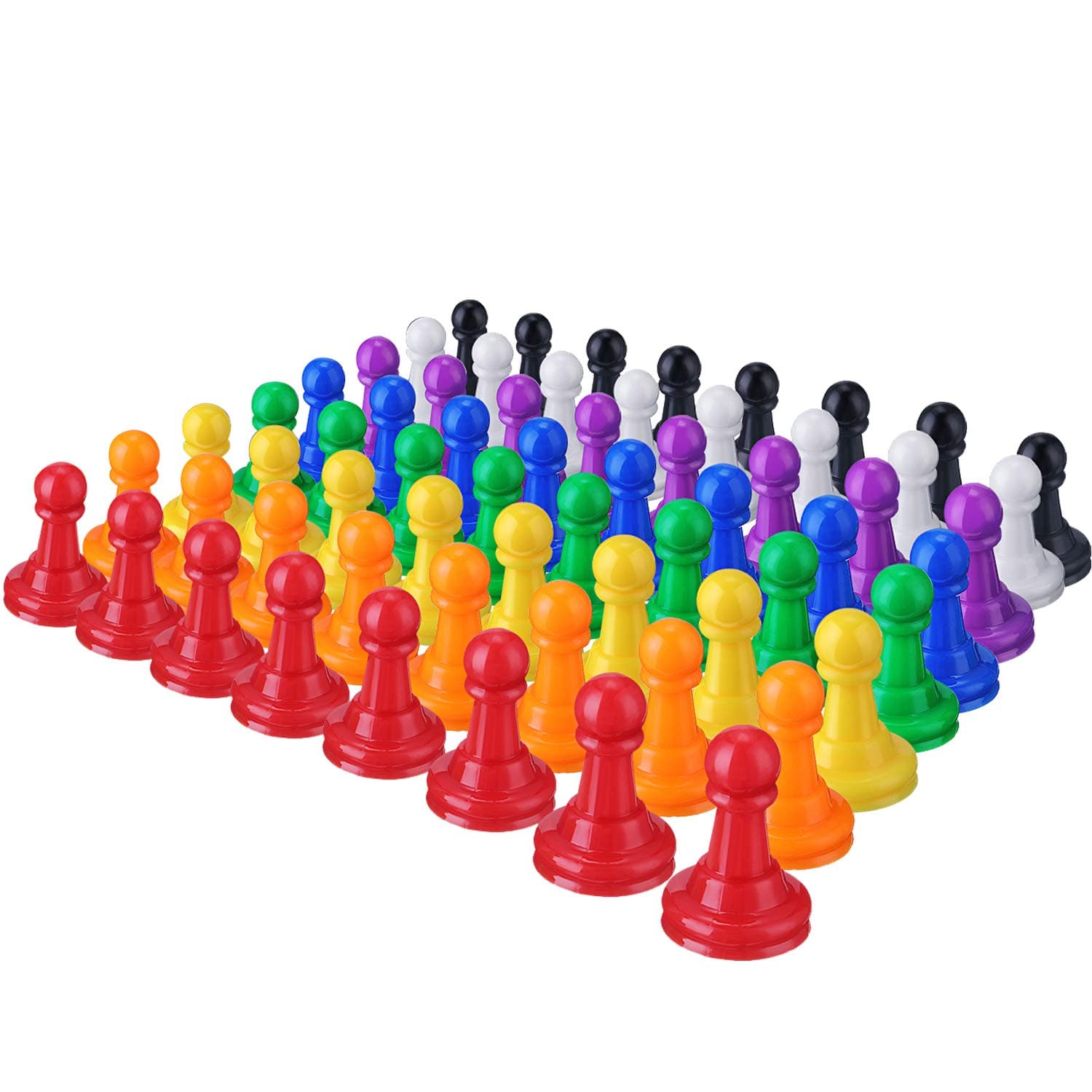 Zonon 64 Pcs Board Games Pieces Multicolor Plastic Pawn Chess Pieces, 1 Inch Tabletop Pieces Bulk for Board Component Tabletop Markers Accessories
