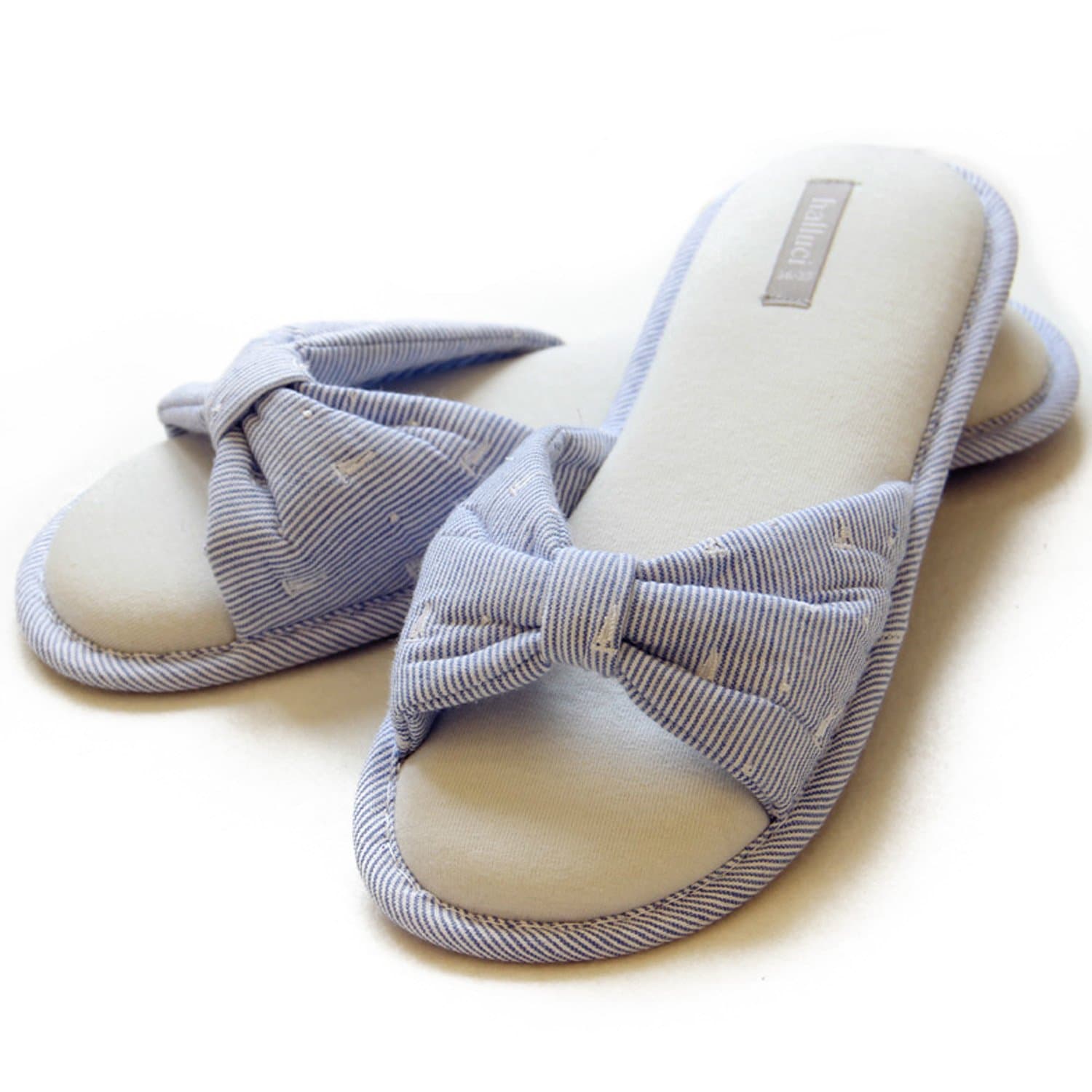 HALLUCI Women's Cozy Cotton Memory Foam House Slippers w/ Bow Accent Slippers