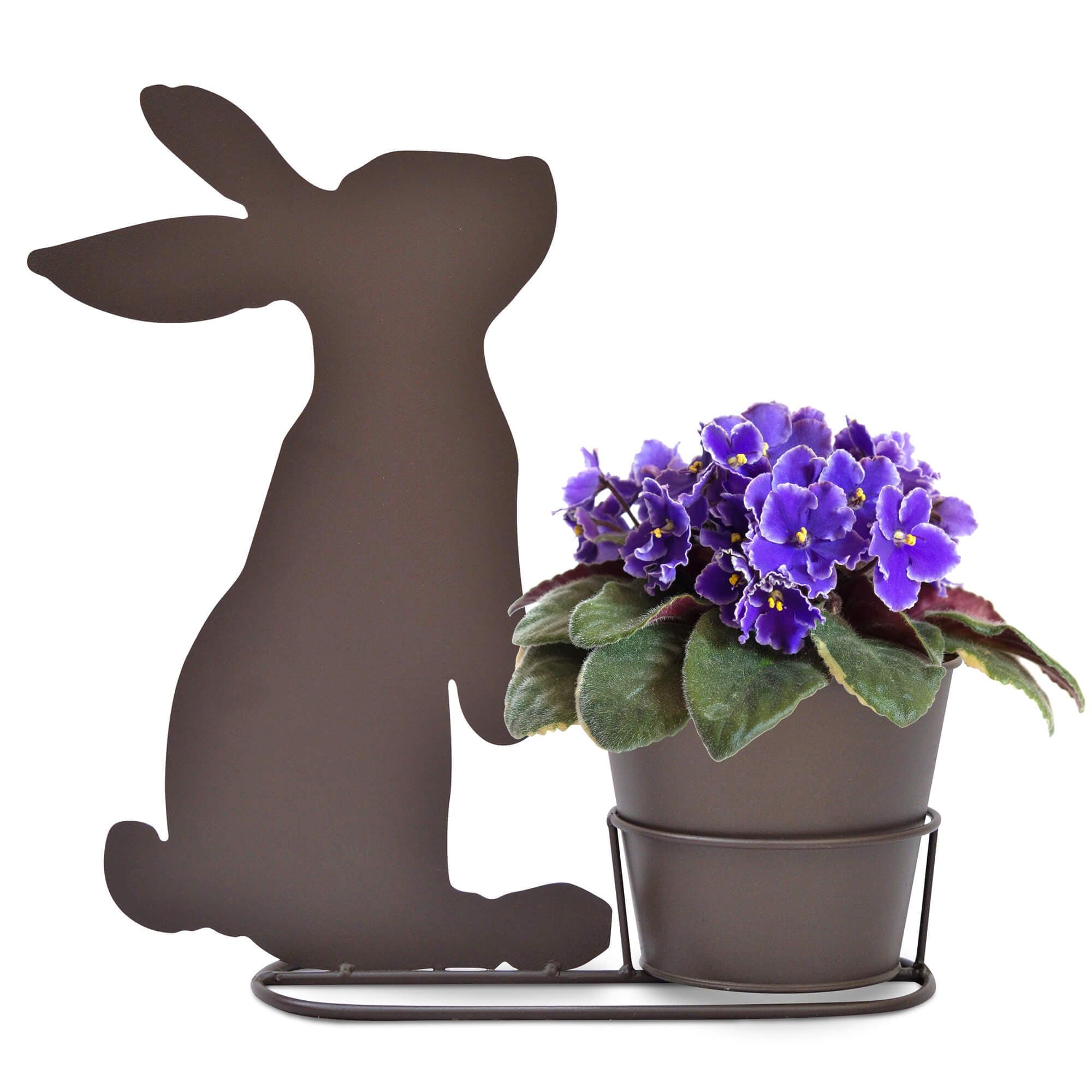 Cute Rabbit Silhouette Plant Pot & Stand