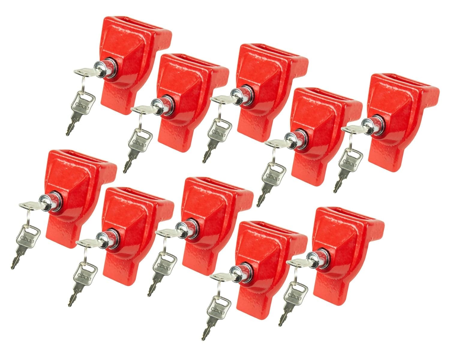 Mytee Products 10 Pack Glad Hand Lock Without Keyed Alike for Air Brake Security, Cast Iron Trailer Emergency Brake Lock for Semi Trucks, Tractor Trailers & Commercial Vehicle Security