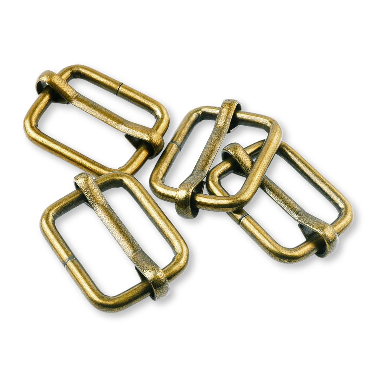 CooBigo 25 Pack 1 Inch Metal Adjustable Slide Buckles Tri-Glide Adjuster Suspender Strap Slider for Purse Bag Hardware Making Supplies Belt Backpack replacement Keeper(Bronze)