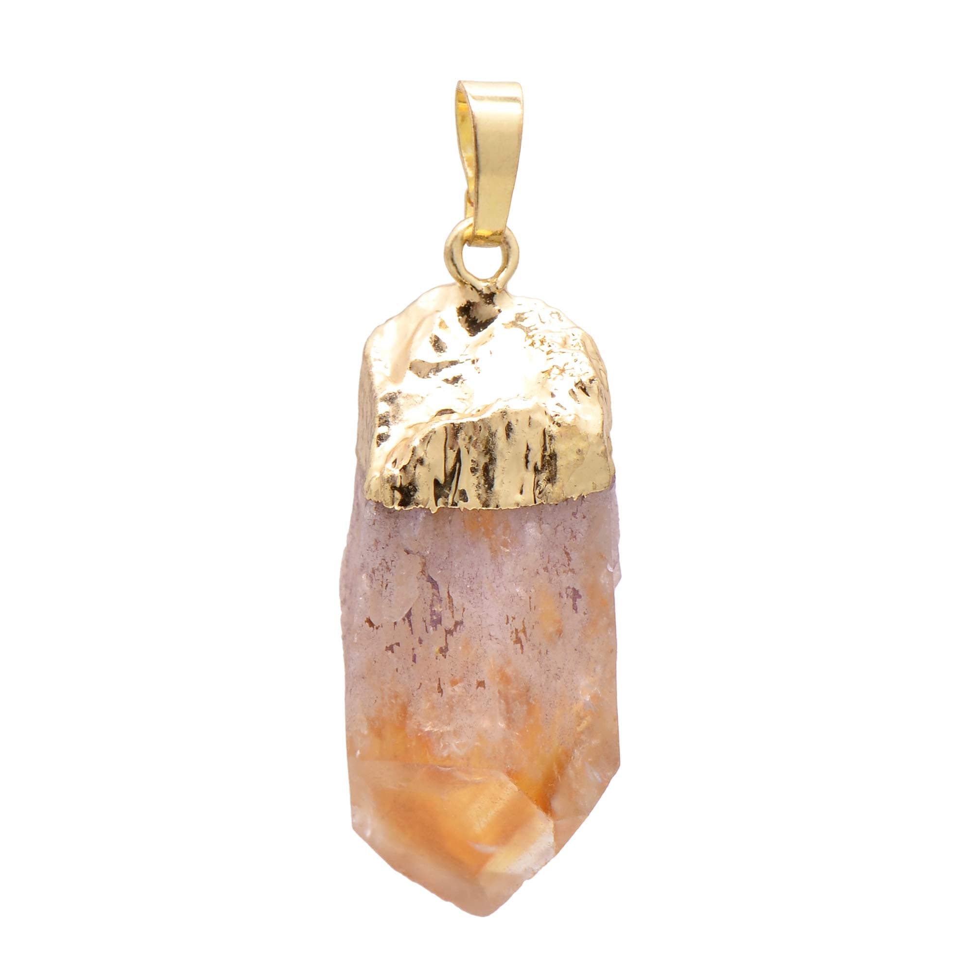 Paialco Natural Rough Rock Raw Yellow Citrine Pendant Necklace 18"
