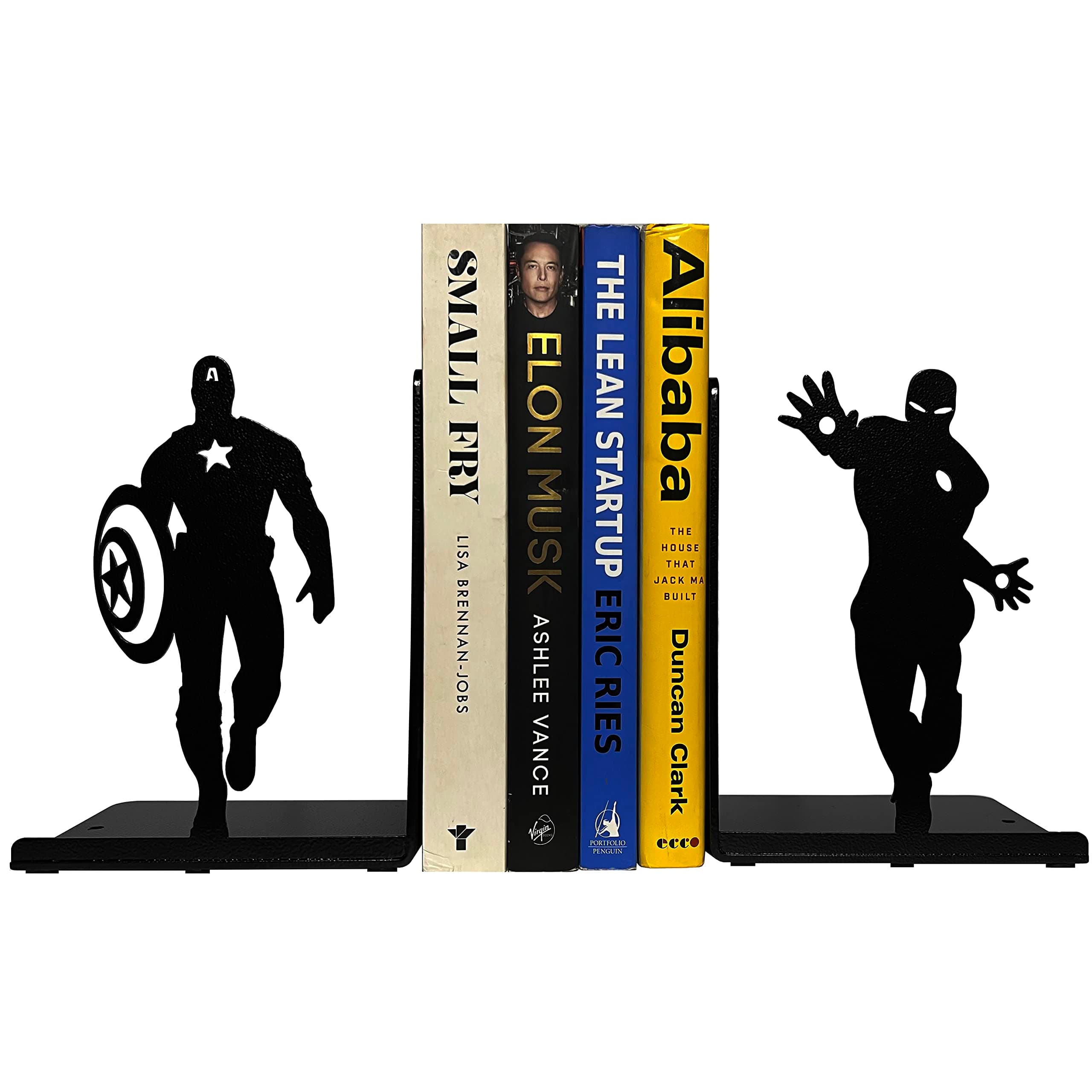 Superhero Bookends | Decorative Bookends for Shelves | Non-Skid Book Holders for Shelves, Table | Unique Home/Office Decor | Heavy Bookends| Metal Book Ends| 7x5.5x4 Inches Each