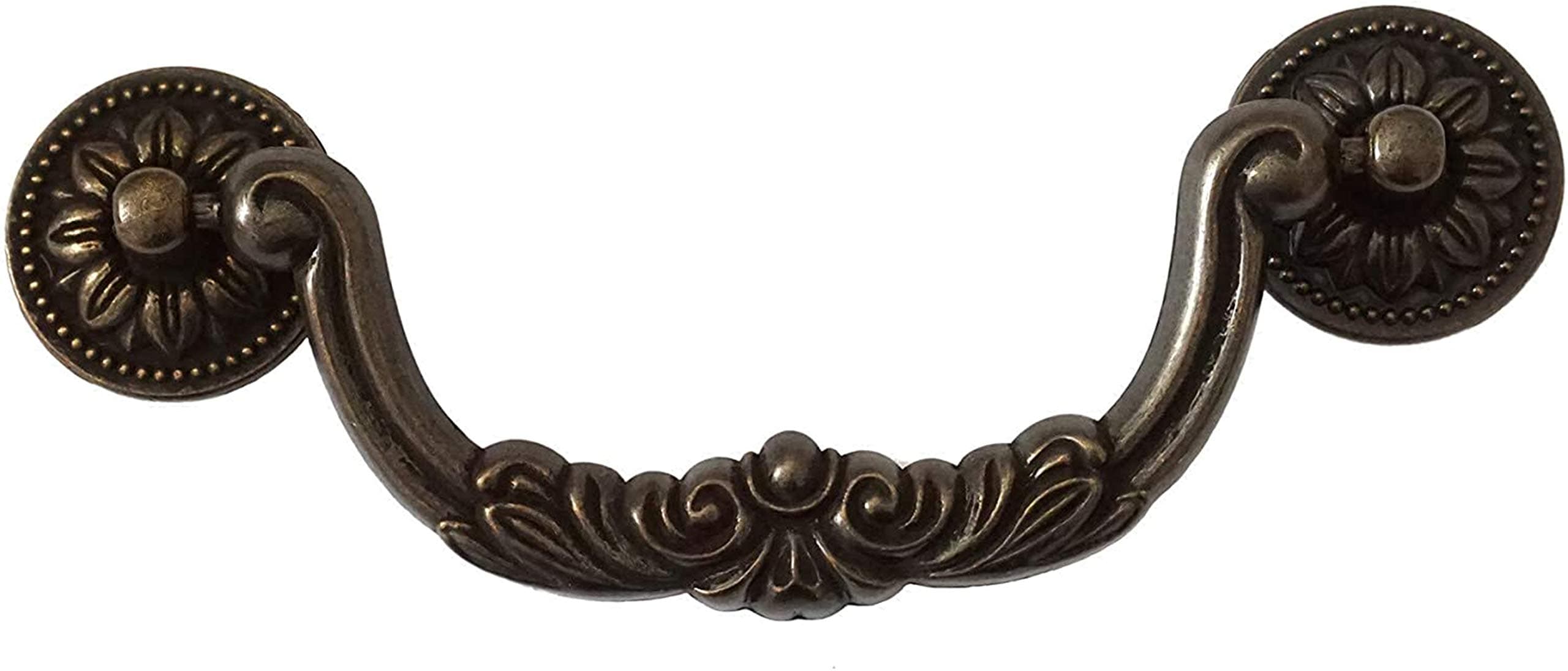 6 Pack LBFEEL 5"(128mm) Centers Vintage Black Drop Bail Drawer Pulls Antique Cupboard Pull Wardrobe Handles Rustic Kitchen Cabinet Knob